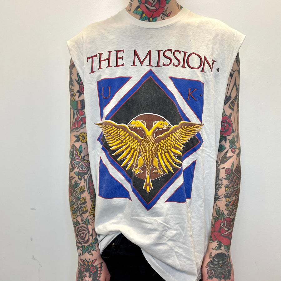 1988 The Mission UK Tour Vintage Single Stitch Concert Muscle T-Shirt Size XL T-Shirts Public Butter 