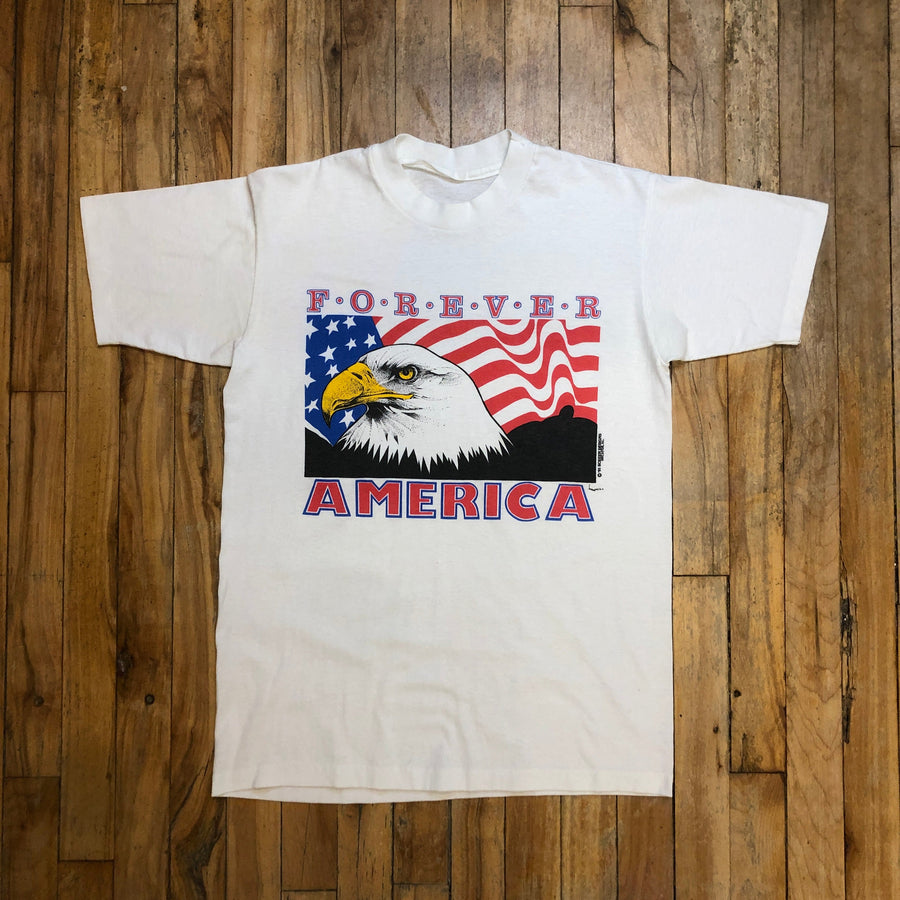 1991 Forever America Vintage Single Stitch T-Shirt Size Medium T-Shirts Black Market Toronto 