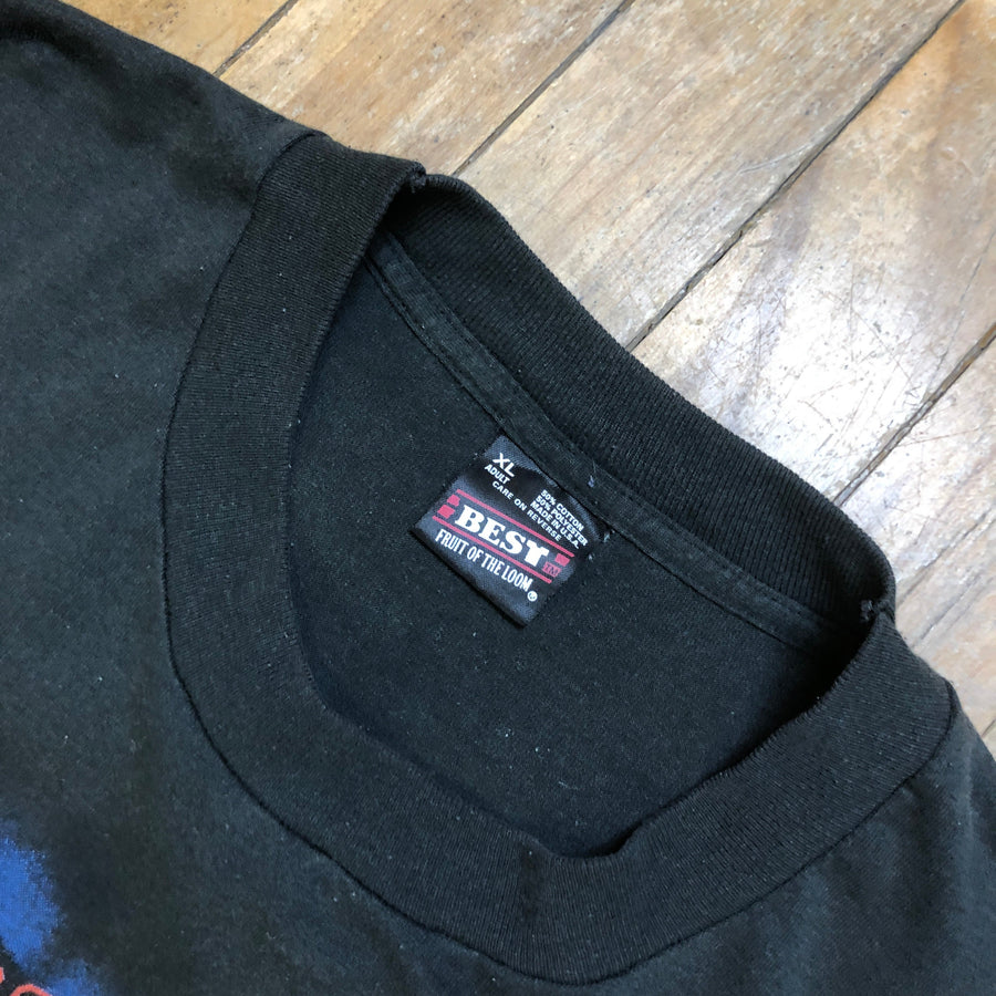 1995 Hank Williams Jr. Hog Wild Vintage Made In USA Single Stitch Tour T-Shirt Size XL T-Shirts Black Market Toronto 