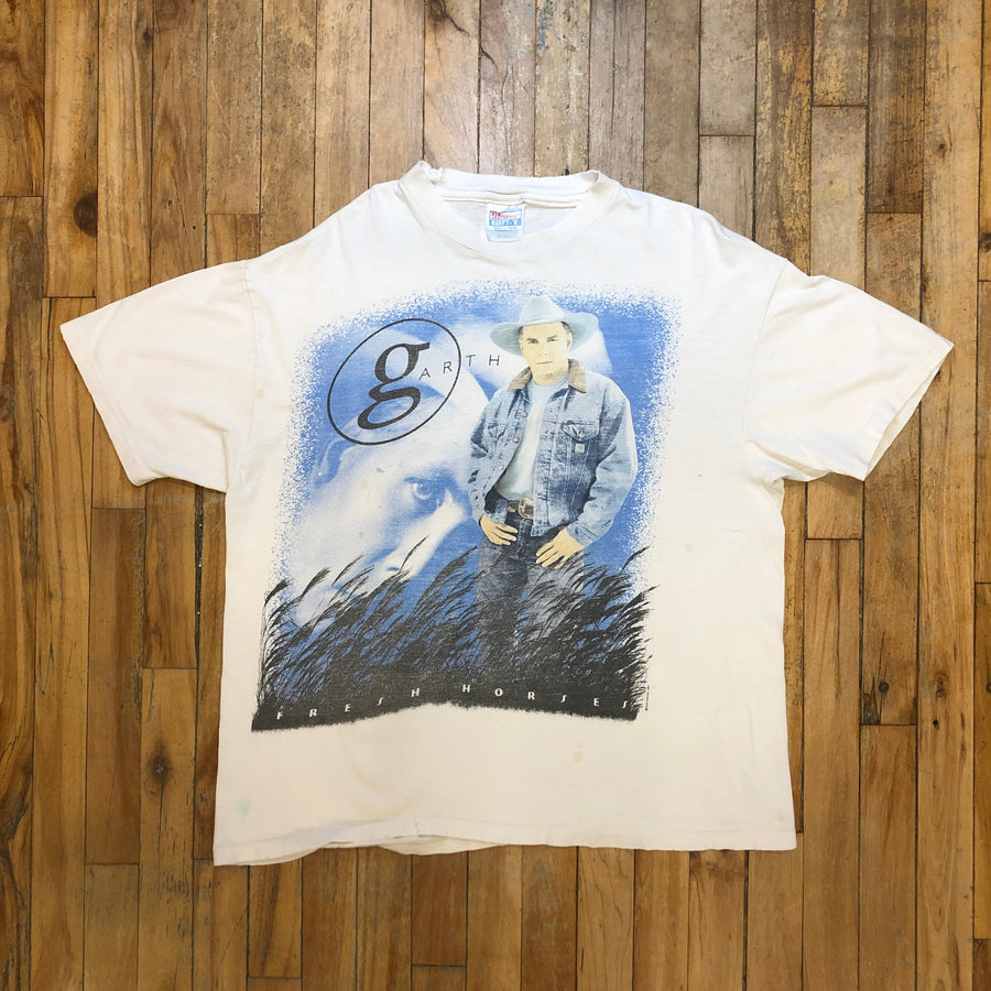 1996 Garth Brooks Fresh Horses Made In USA World Tour Vintage T-Shirt Size XL T-Shirts Black Market Toronto 