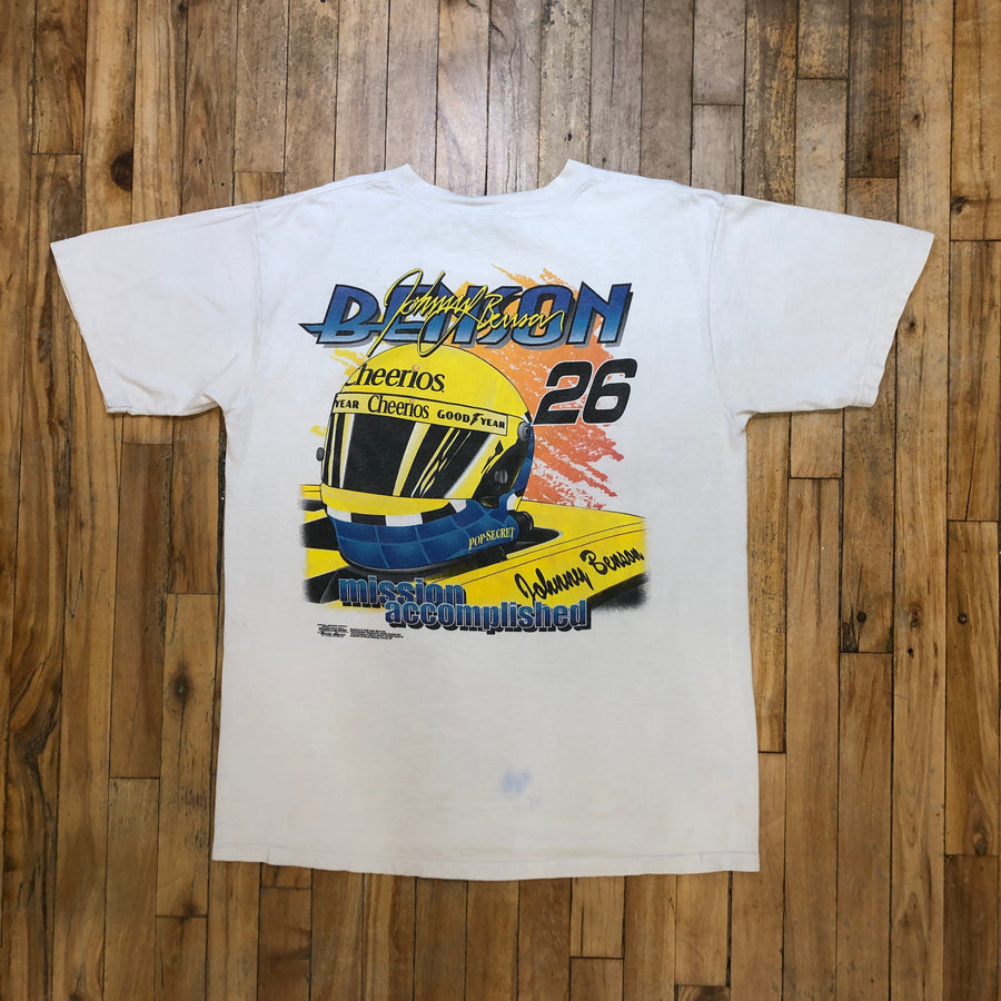1998 Autographed Johnny Benson Vintage Racing T-Shirt Size XL T-Shirts Black Market Toronto 