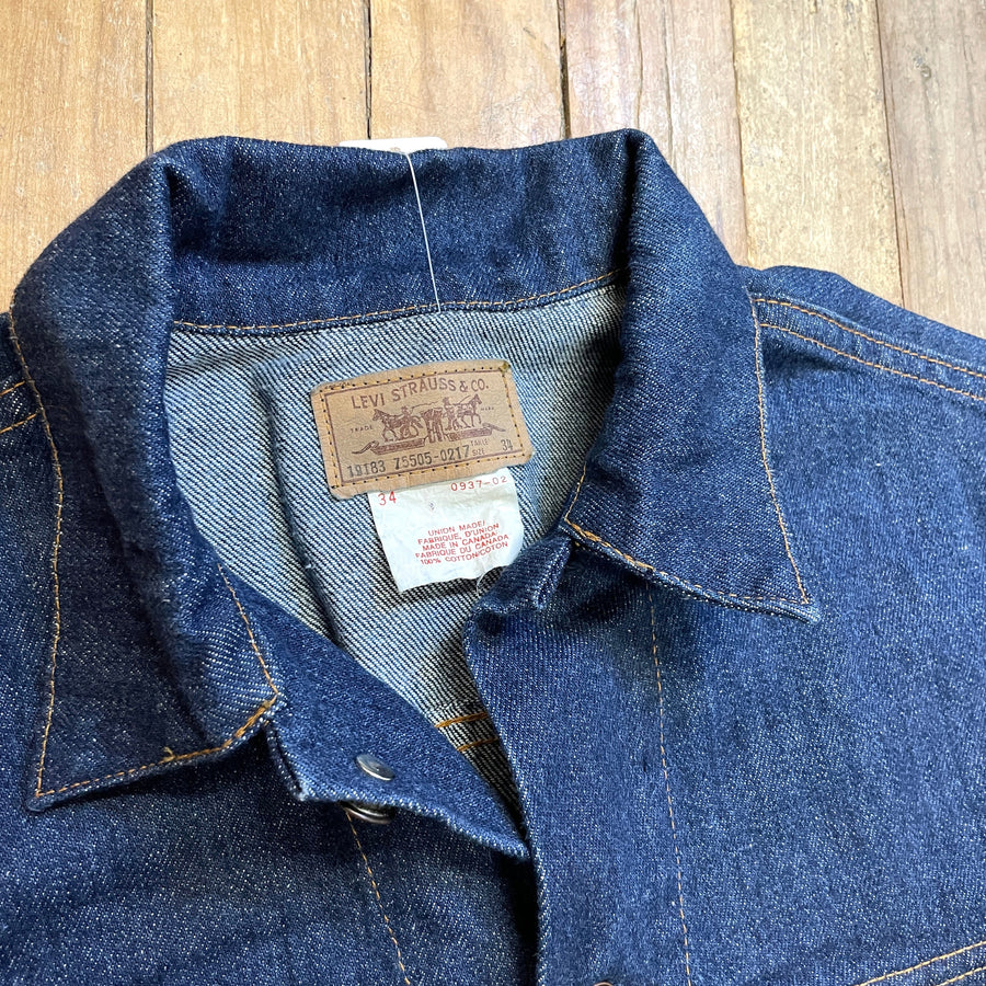 2222 Levi's Deadstock 2 Pocket Red Tab Union Made in Canada Vintage Trucker Jacket Size S/M Tops Public Butter 