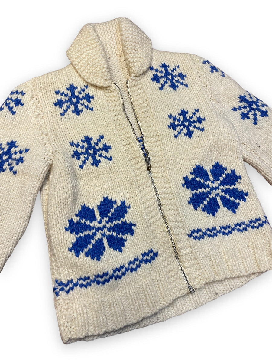 60s Vintage Chunky Handmade Snowflake Sweater Size XS Tops Public Butter 