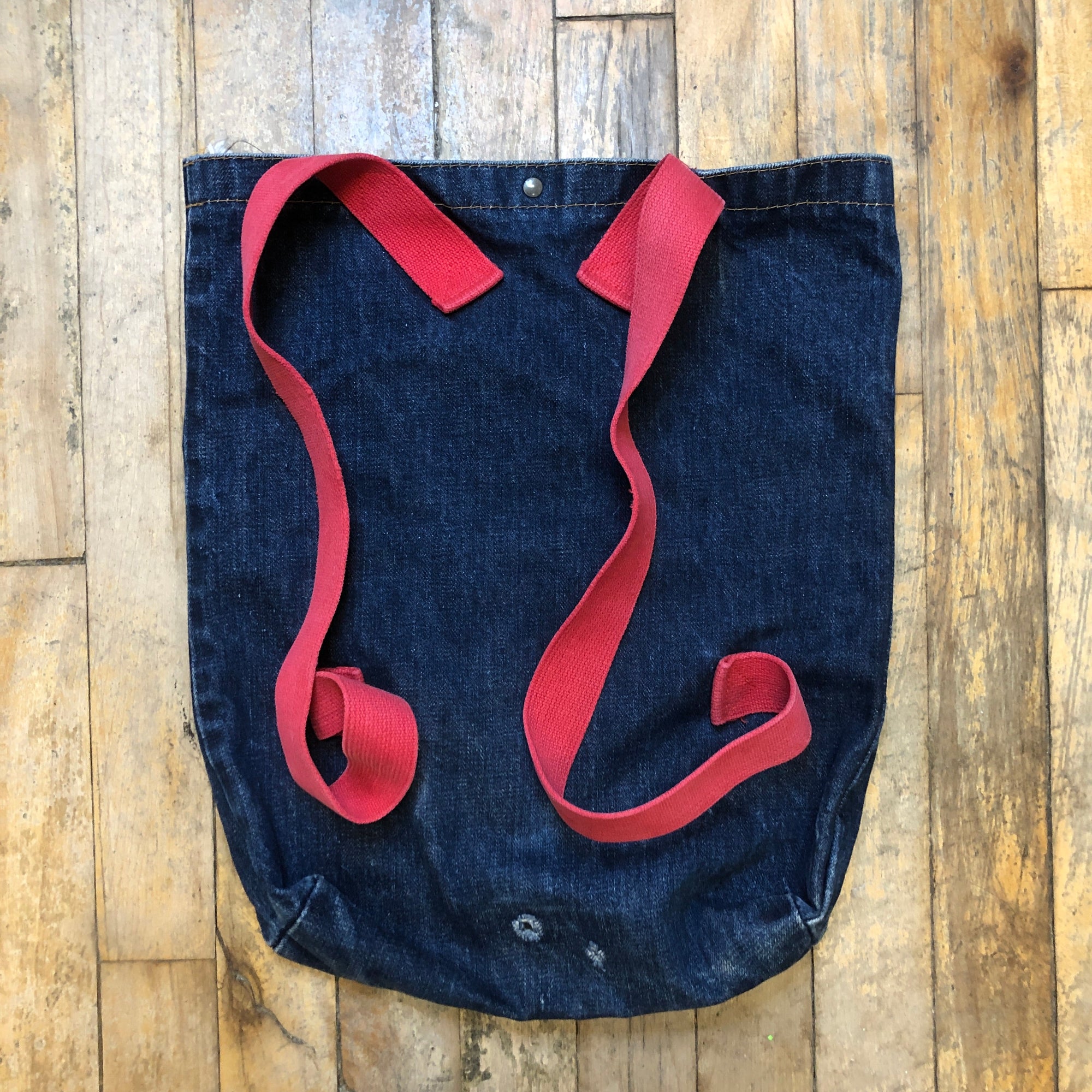 70s Levi&#39;s &quot;Big E&quot; Vintage Denim Backpack by Now! Designs San Francisco Accessories Public Butter 