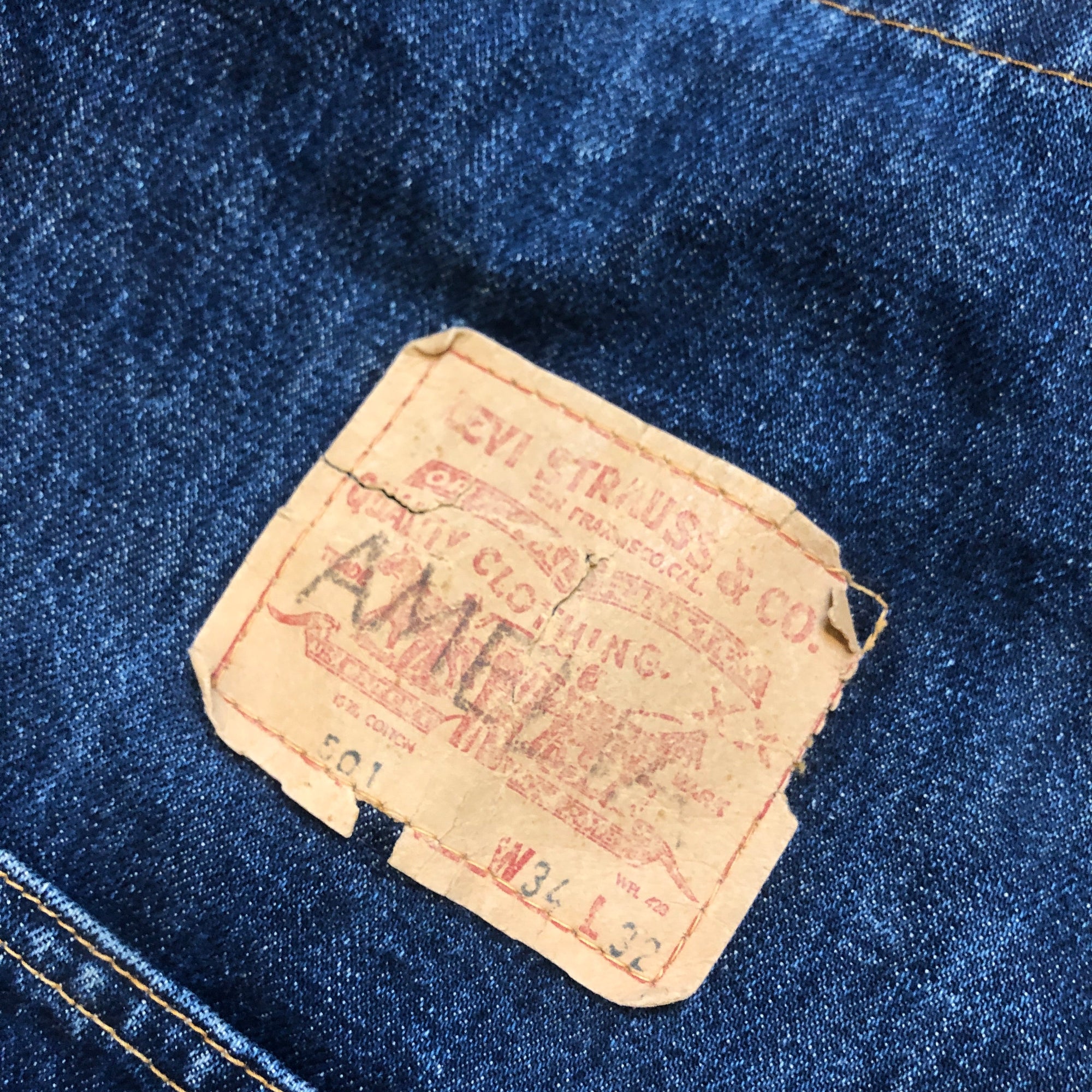 70s Levi&#39;s &quot;Big E&quot; Vintage Denim Backpack by Now! Designs San Francisco Accessories Public Butter 