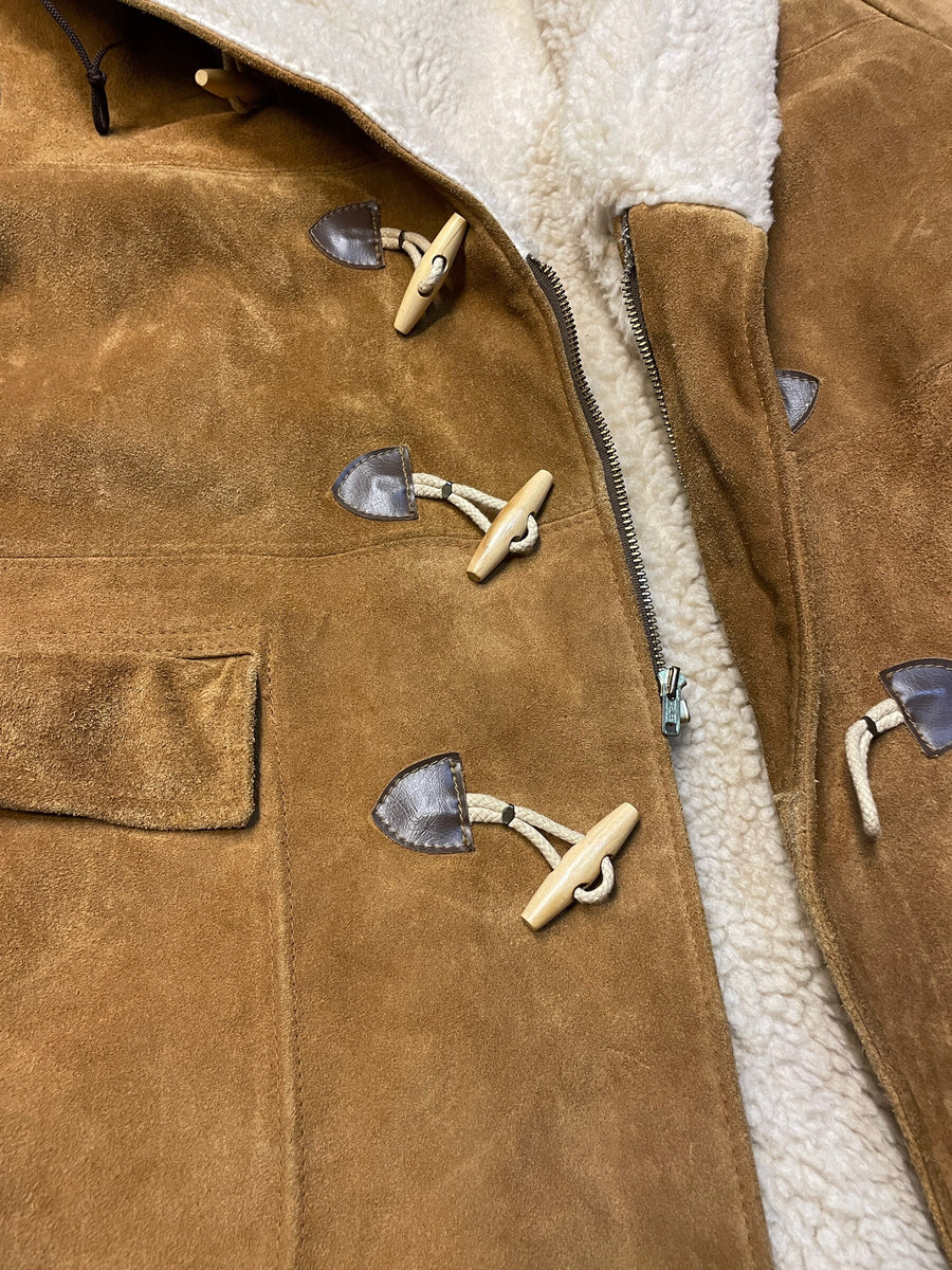 70s Schott Suede & Shearling Vintage Toggle Coat Tops Public Butter 