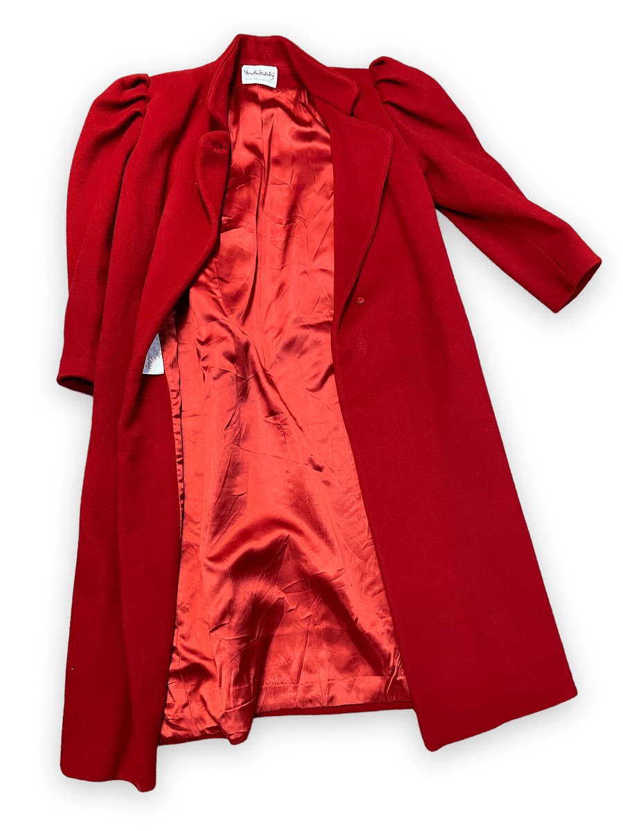 80s Diane von Furstenberg Vintage Red Wool Coat Union Made in USA Size M Jackets & Coats Public Butter 