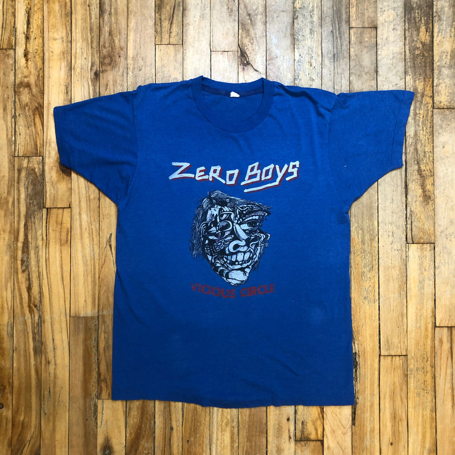 80s Zero Boys Vicious Circle Album Cover Vintage Single Stitch T-Shirt Size Large T-Shirts Public Butter 