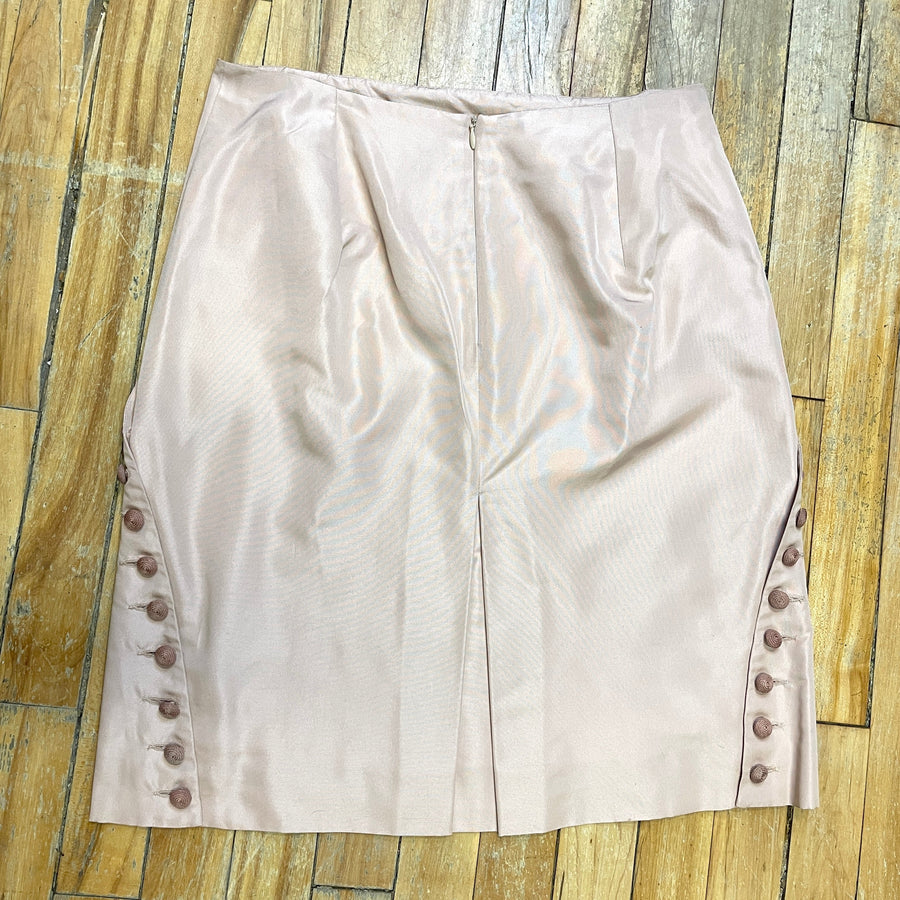 Alexander McQueen Vintage Designer Blush Pink Silk Skirt Made in Italy Size 29