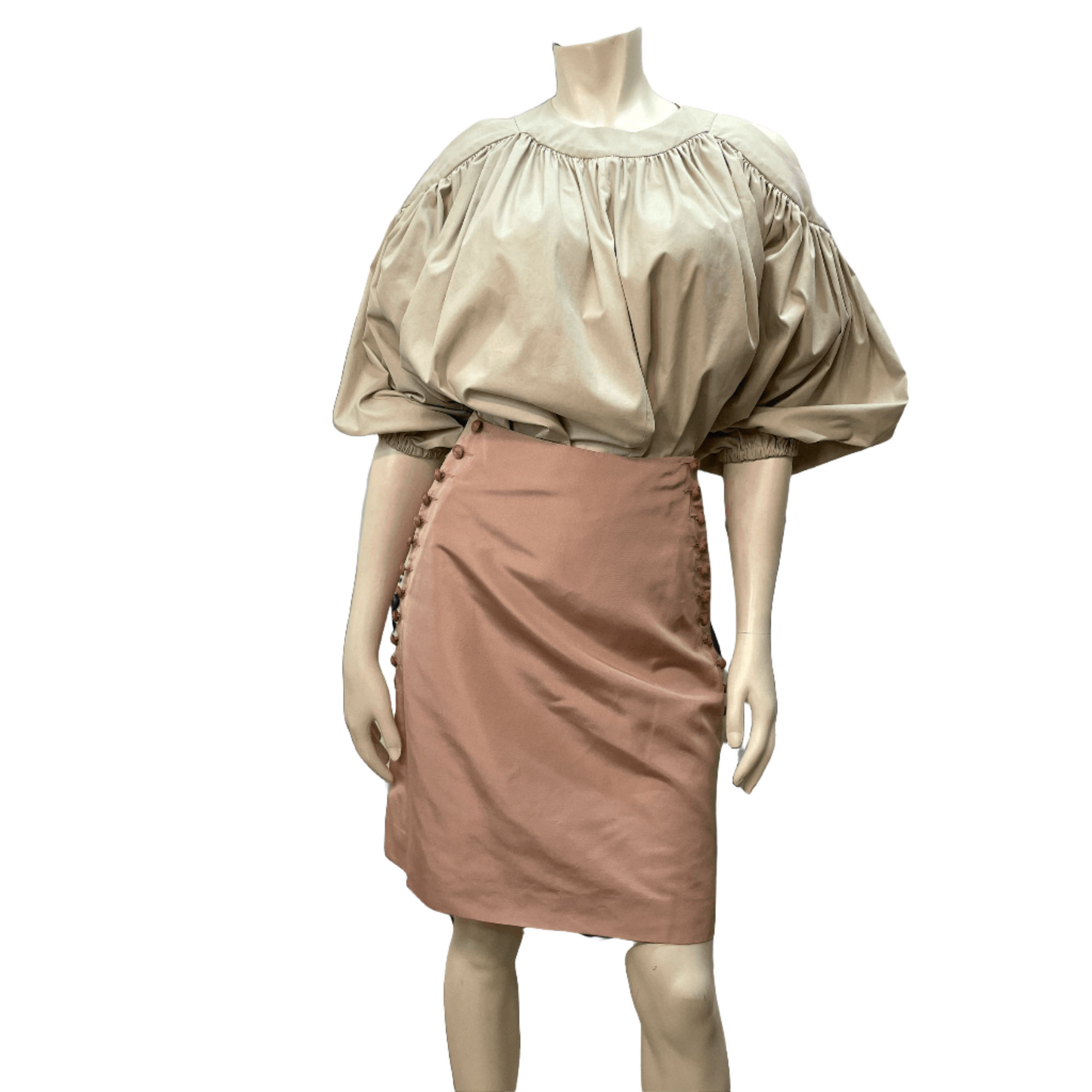 Alexander McQueen Vintage Designer Blush Pink Silk Skirt Made in Italy Size 29" Bottoms Public Butter 