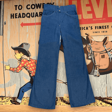 Amazing Vintage High Waist Denim Bellbottom Blue Jeans with Talon 42 Zipper Size 27