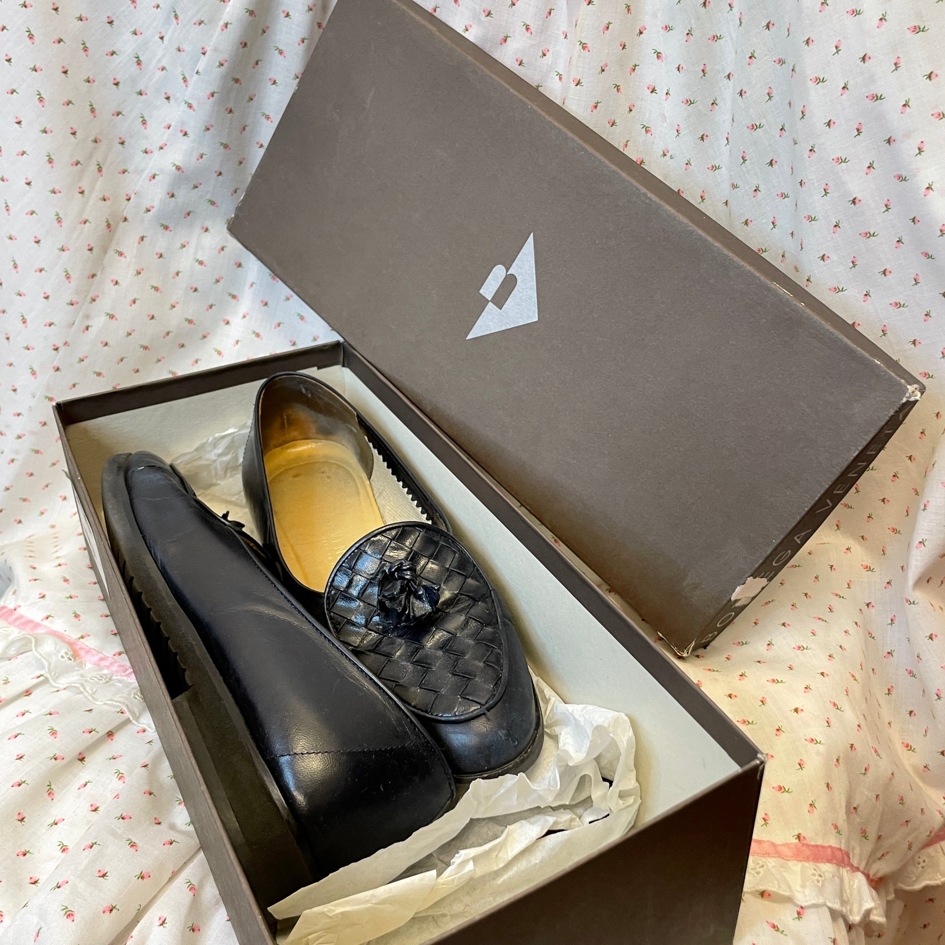 Black weave loafers discount