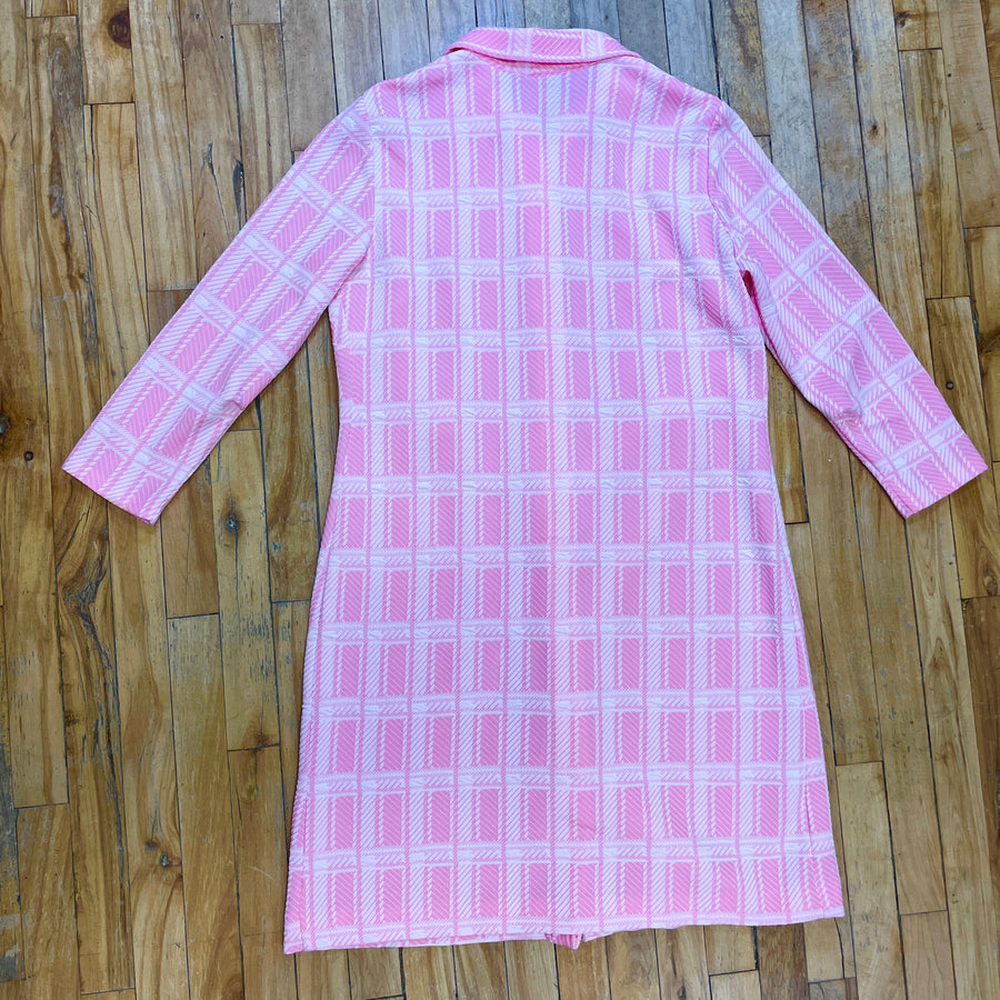 Bubblegum Pink Poly Double-Knit Shirtdress Union Made in USA Size L Dresses & Skirts Black Market Toronto 