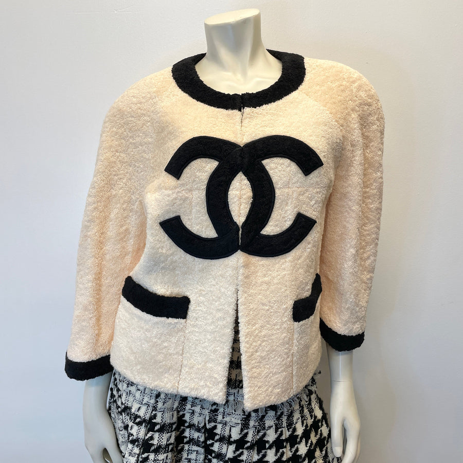 @Chanel Vintage Designer Terrycloth Jacket Size Tops Public Butter 