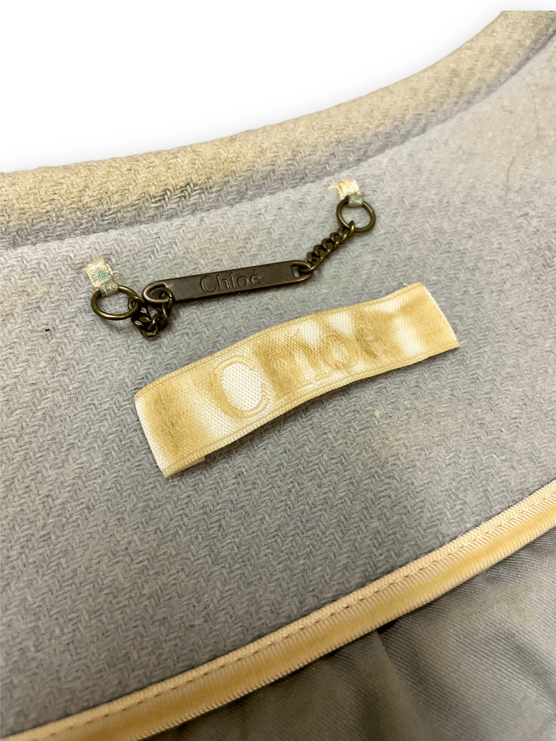 Chloé Vintage Designer Short Coat with Logo Buttons Size L Jackets &amp; Coats Public Butter 
