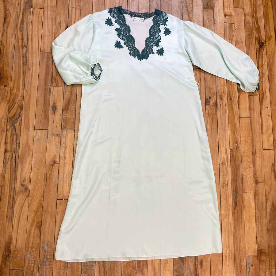 Christian Dior Lingerie Baby Green Vintage Nightgown Union Made in USA Size M Tops Public Butter 