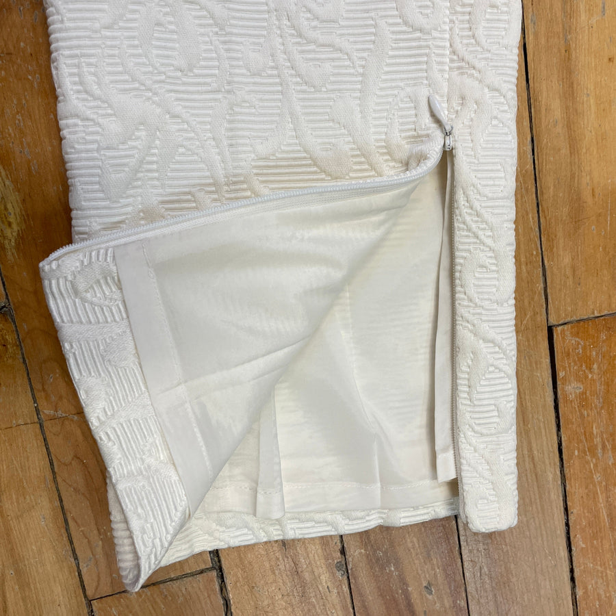Deadstock Rachel Zoe Embossed White Tapered Trousers 32
