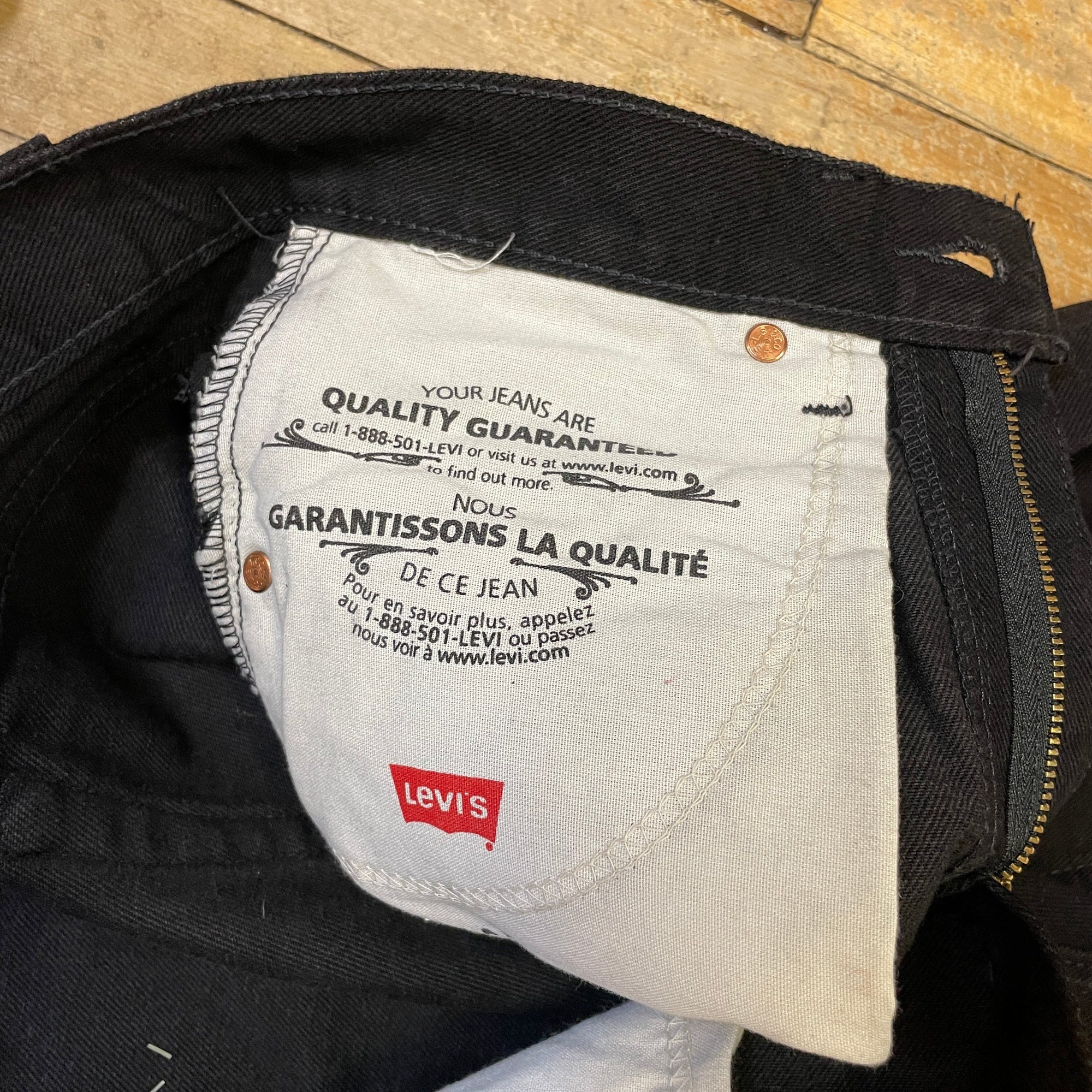 Deadstock Vintage Levi's Black 516 Slim Fit Straight Leg Denim Jeans Made in Canada 29" Waist Bottoms Public Butter 