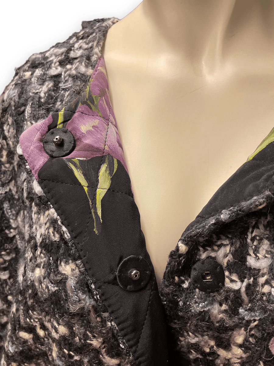 Dolce & Gabbana Vintage Boucle Coat with Florals Size M Jackets & Coats Public Butter 
