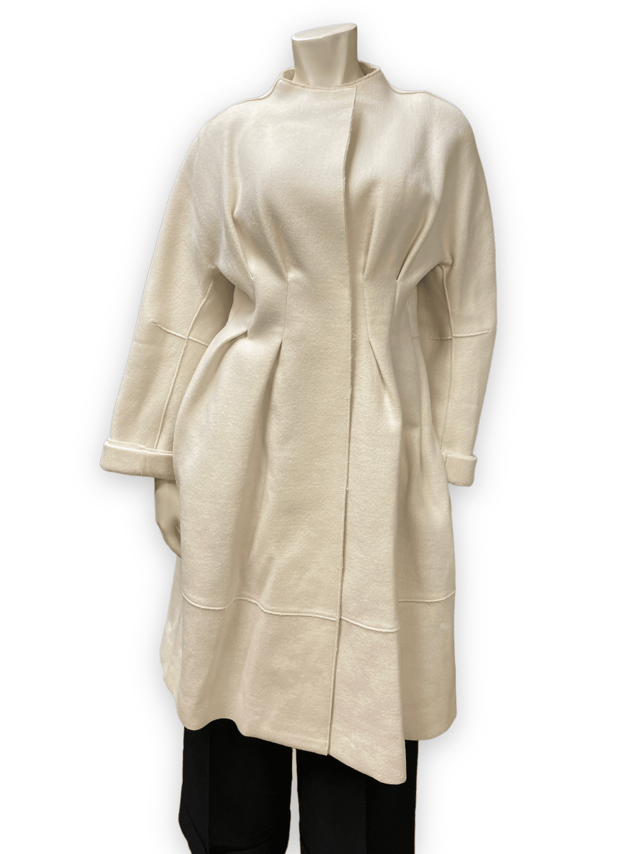 Donna Karan Collection Vintage Designer Cream Coloured Fitted Coat Size S Jackets & Coats Public Butter 