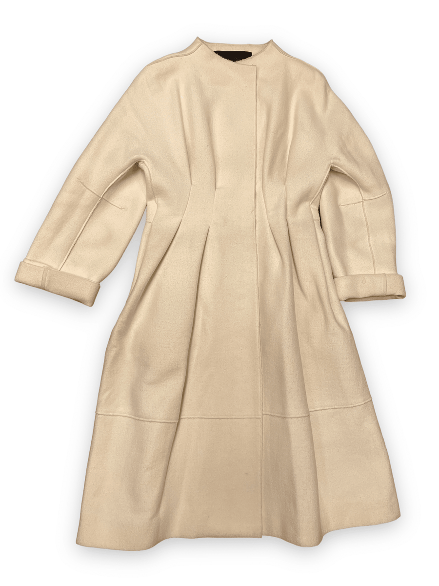 Donna Karan Collection Vintage Designer Cream Coloured Fitted Coat Size S Jackets & Coats Public Butter 