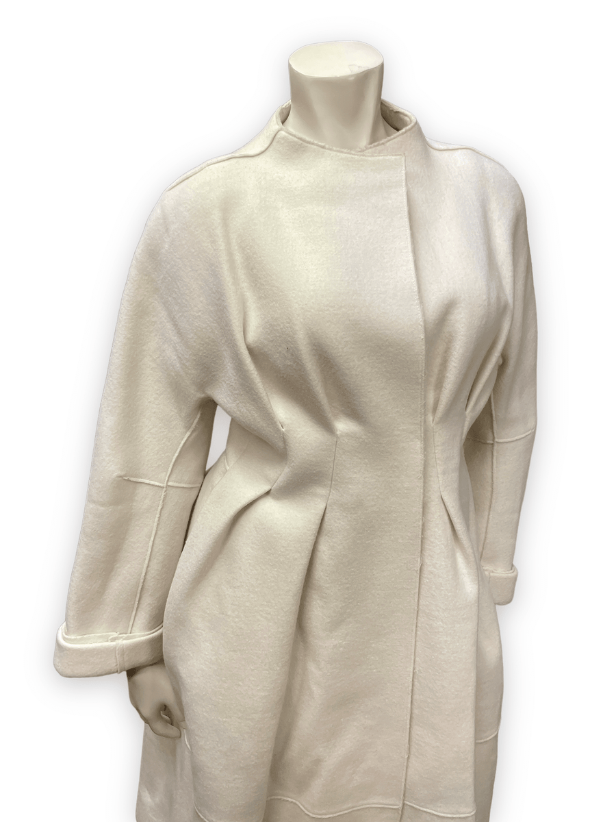 Donna Karan Collection Vintage Designer Cream Coloured Fitted Coat Size S Jackets & Coats Public Butter 