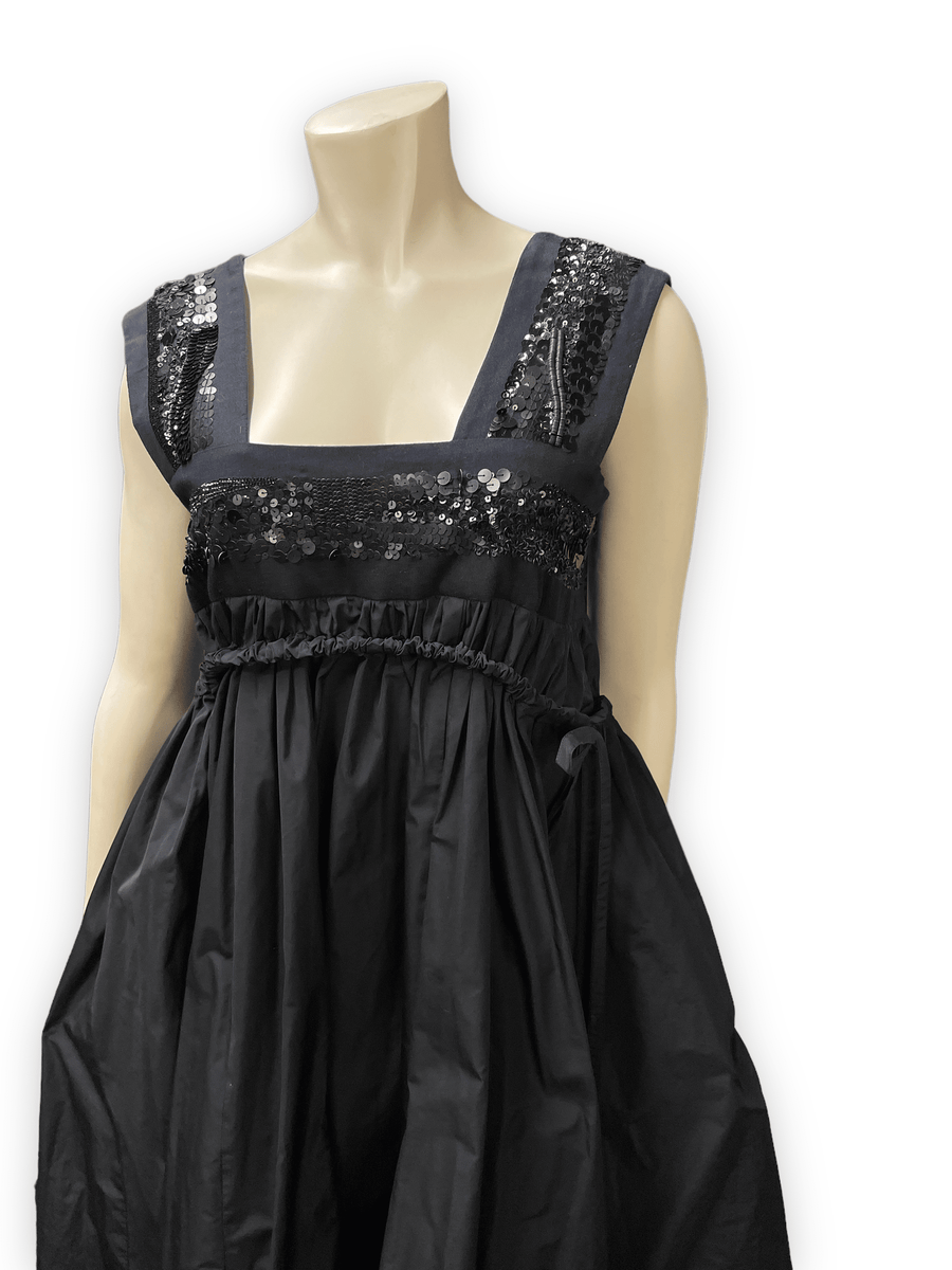 Dries Van Noten Vintage Designer Black Sequinned Gown Made in Belgium Dresses & Skirts Public Butter 