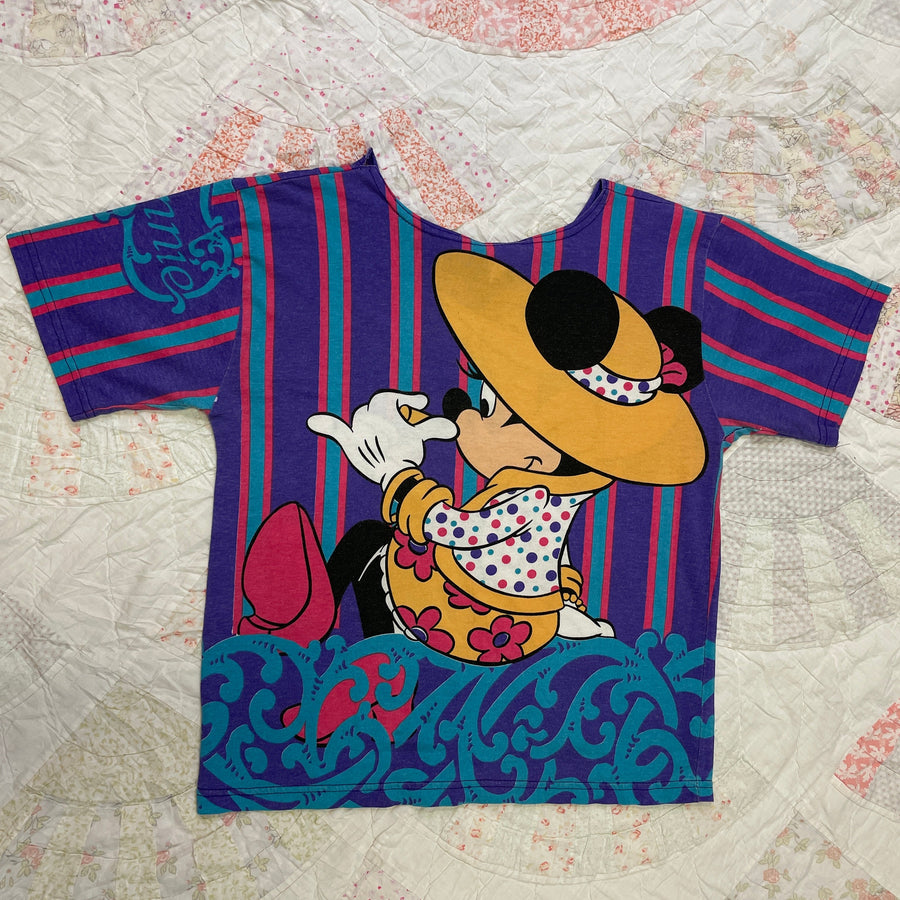 Fancy Minnie Mouse Wide Neck Vintage T-Shirt Size Youth Large T-Shirts Black Market Toronto 