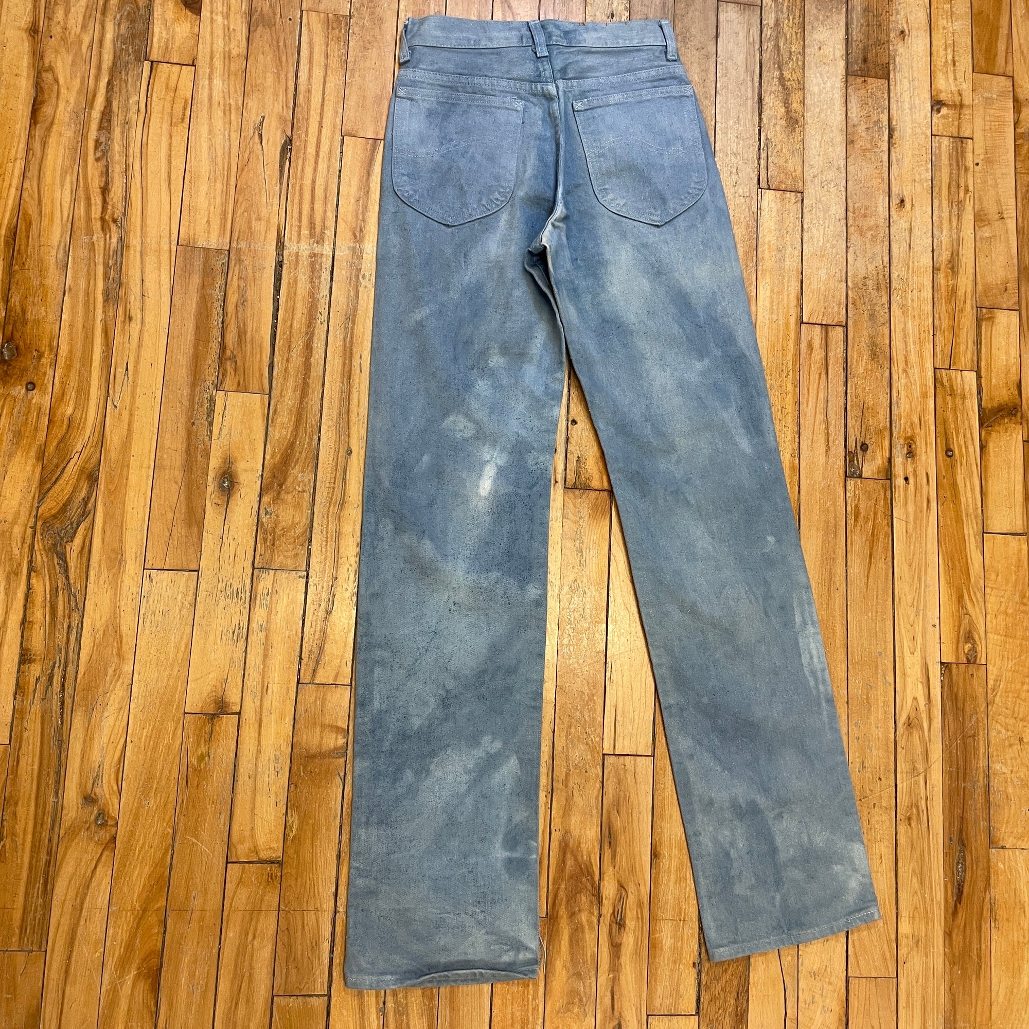 Groovy Vintage Cloudy Dyed Lees Jeans Made in USA 27" Waist Bottoms Black Market Toronto 