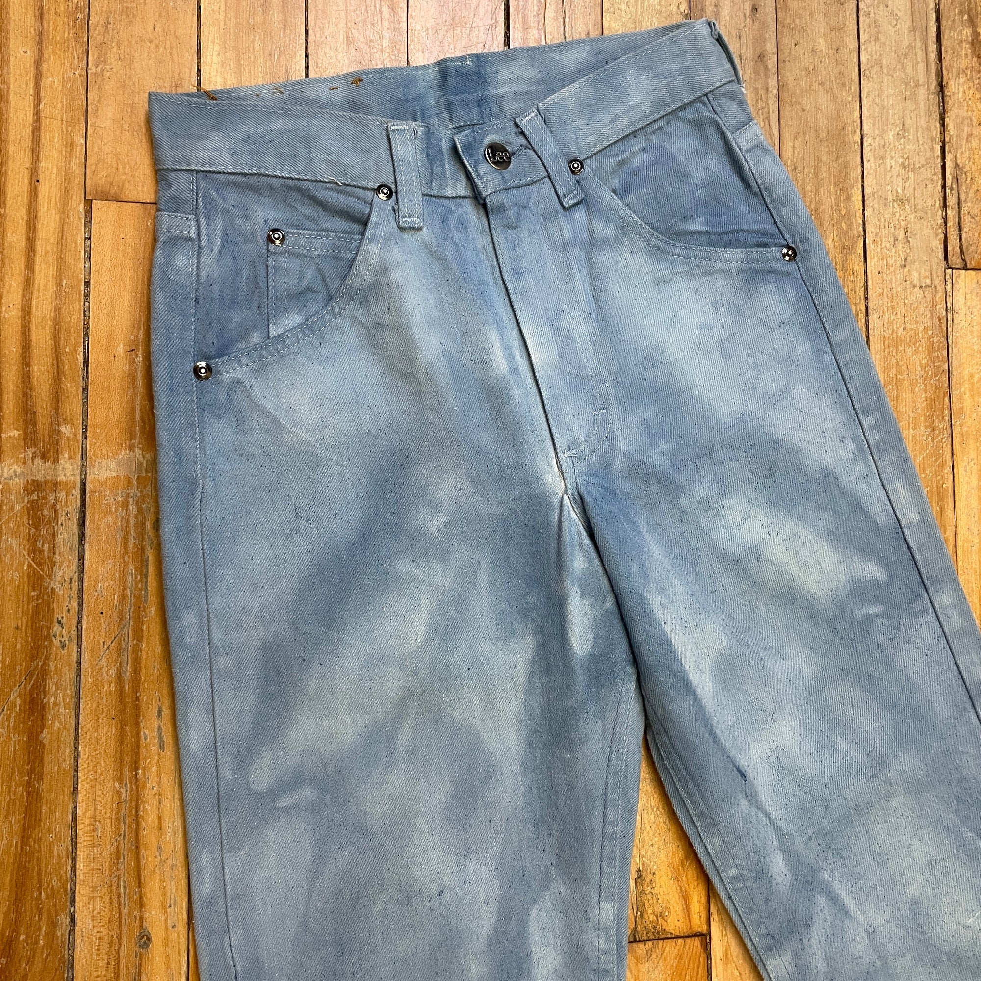 Groovy Vintage Cloudy Dyed Lees Jeans Made in USA 27" Waist Bottoms Black Market Toronto 