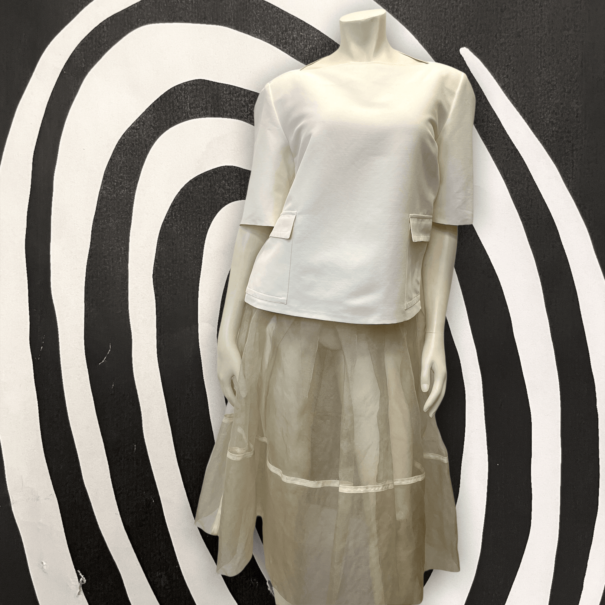 @Gucci Vintage Designer Boat Neck Structured Top Tops Public Butter 