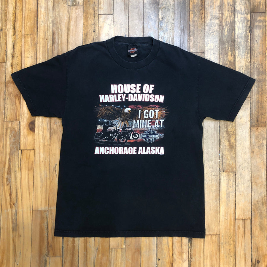 Harley Davidson Anchorage Alaska T-Shirt Size Large T-Shirts Black Market Toronto 