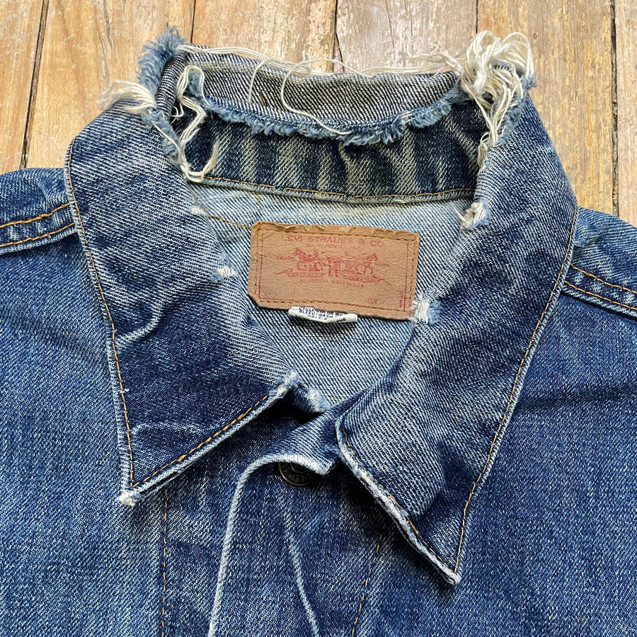 Small 80s Levis Jean Jacket Men's Vintage Made in USA Unisex Denim