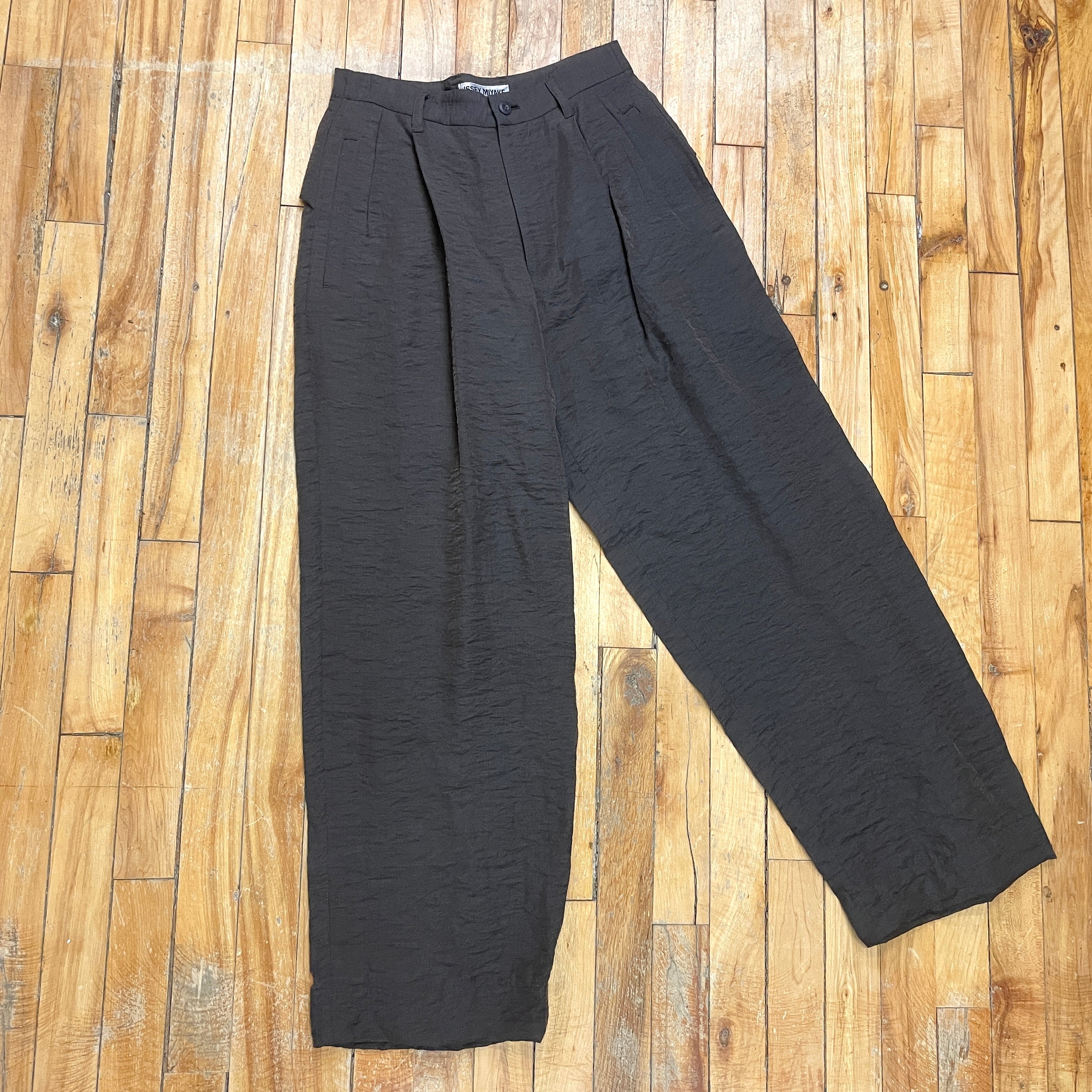 Issey Miyake Vintage Designer Dusty Brown Top & Trouser Set