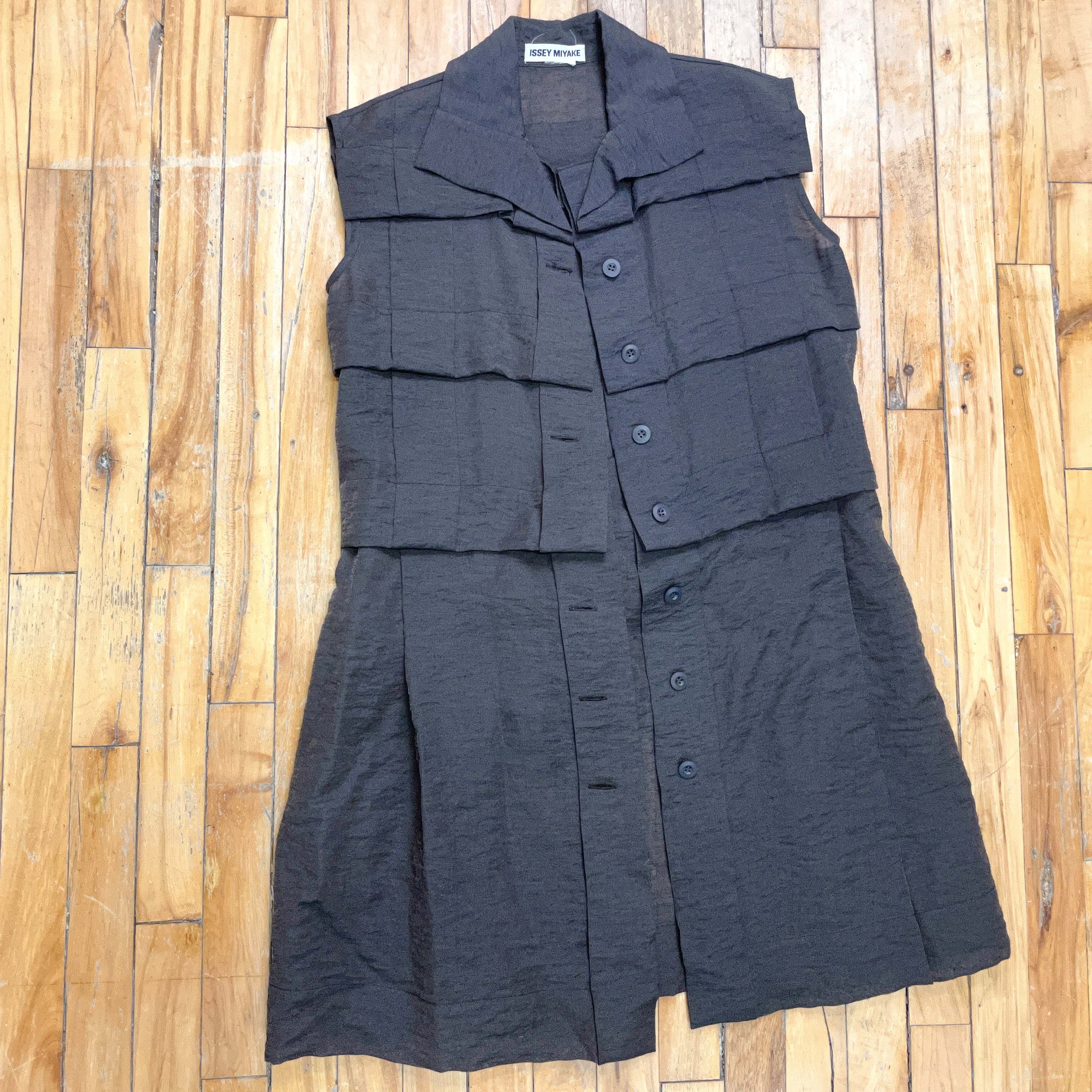 Issey Miyake Vintage Designer Dusty Brown Top & Trouser Set