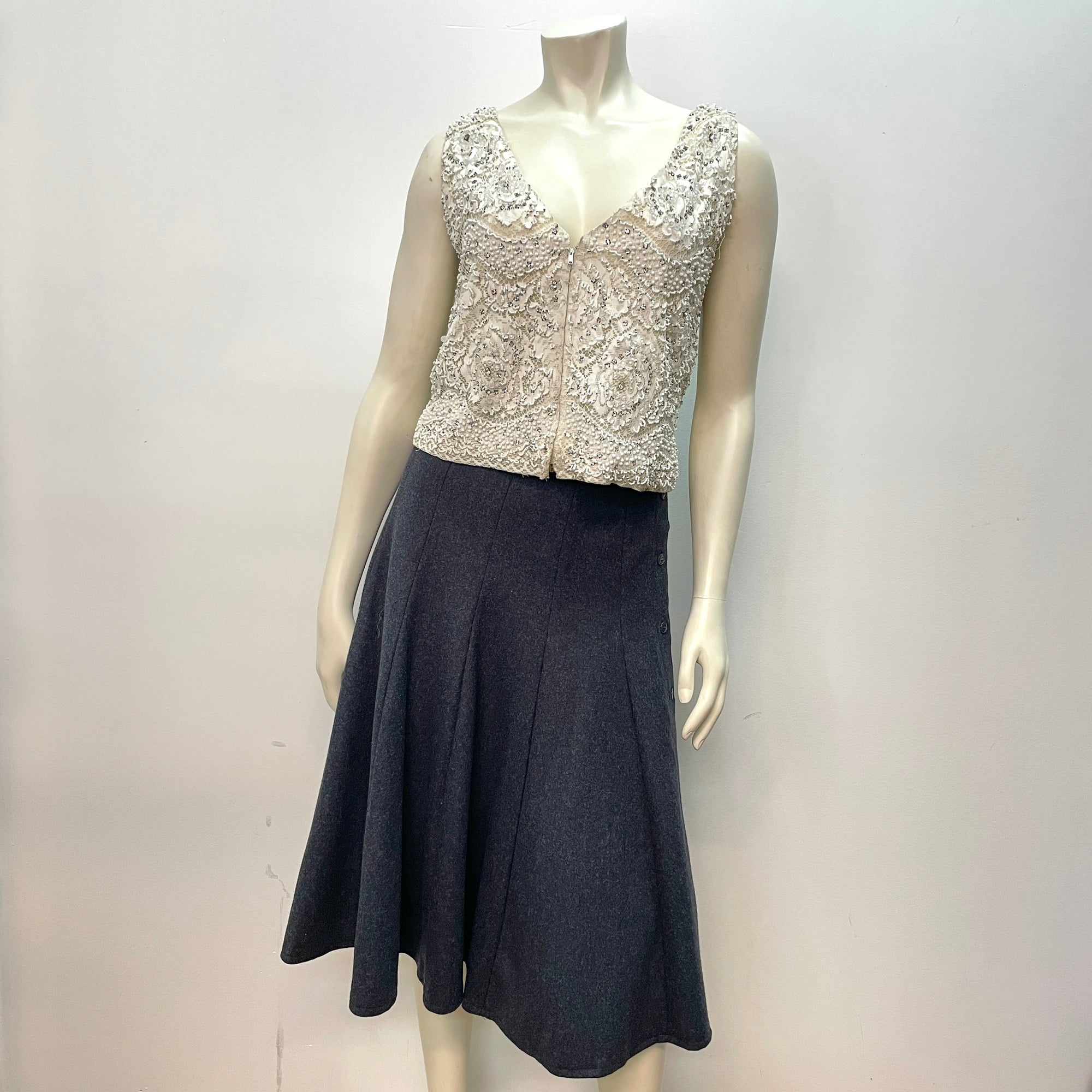 Kenzo Paris Vintage Designer Wool Skirt Tops Public Butter 