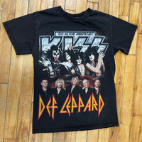 KISS Def Leppard 40 Year Anniversary 2014 Tour Vintage Band T-Shirt Size S