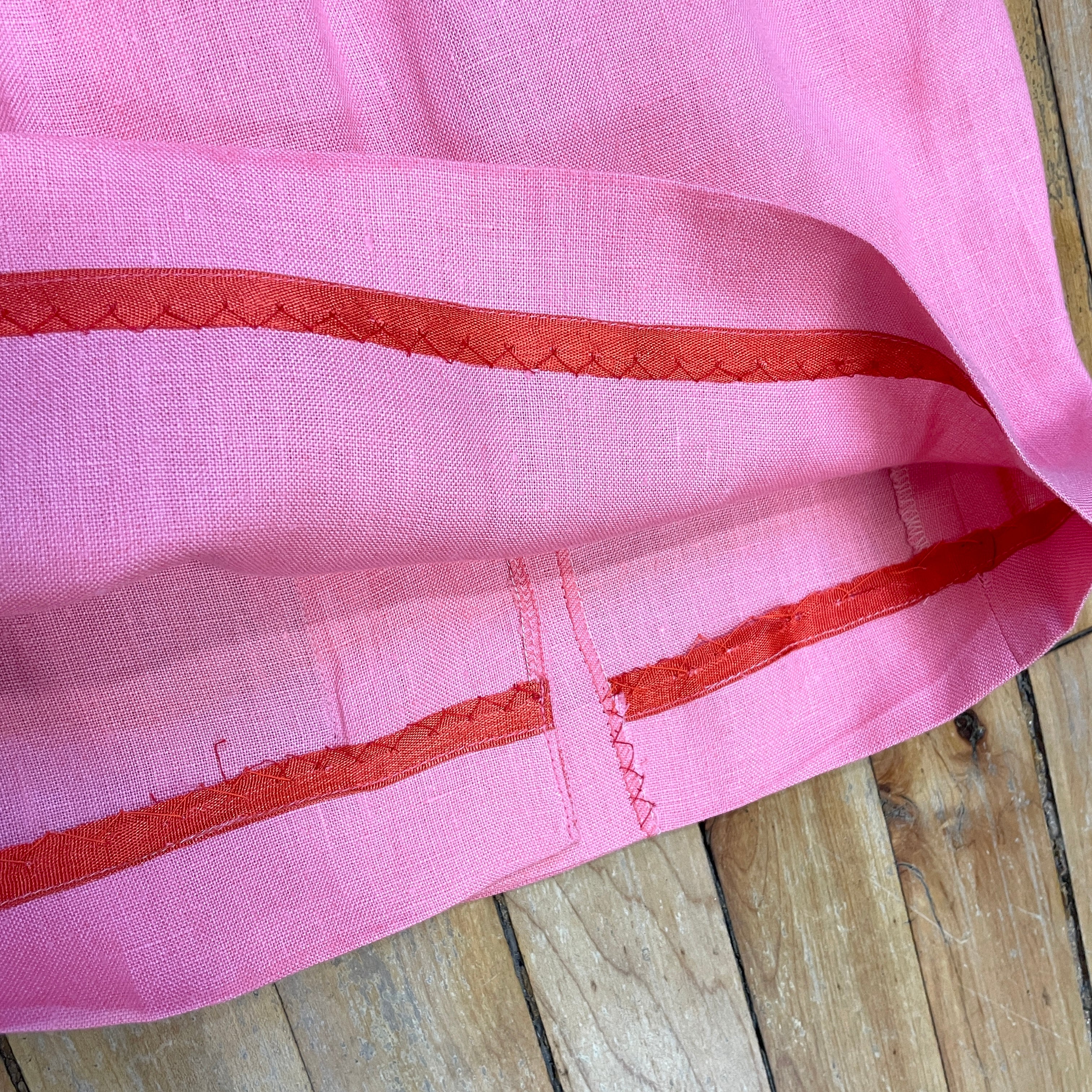 80s Lolita Lempicka Vintage Designer Bubblegum Pink Linen Suit Made in