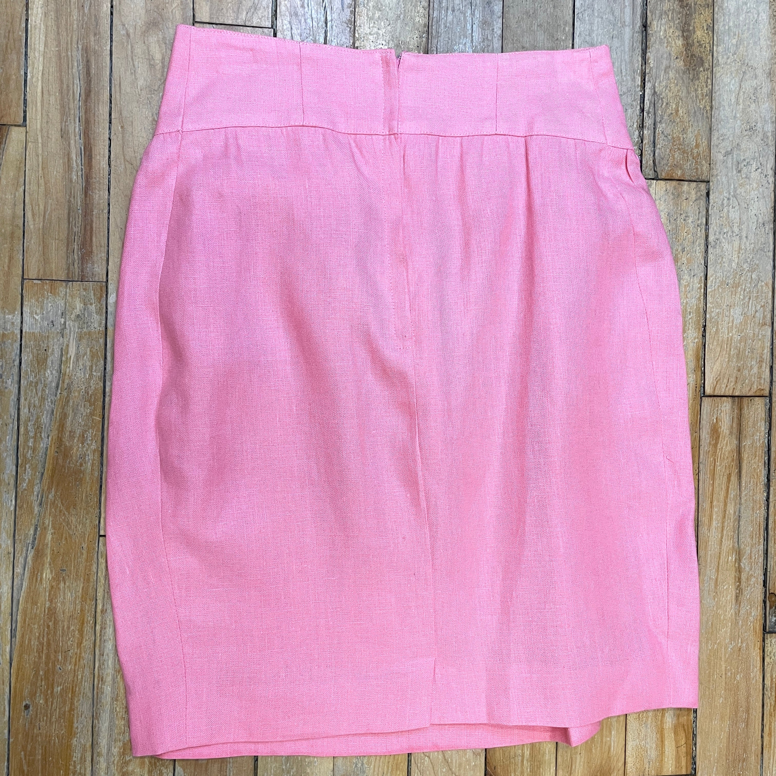 80s Lolita Lempicka Vintage Designer Bubblegum Pink Linen Suit Made in