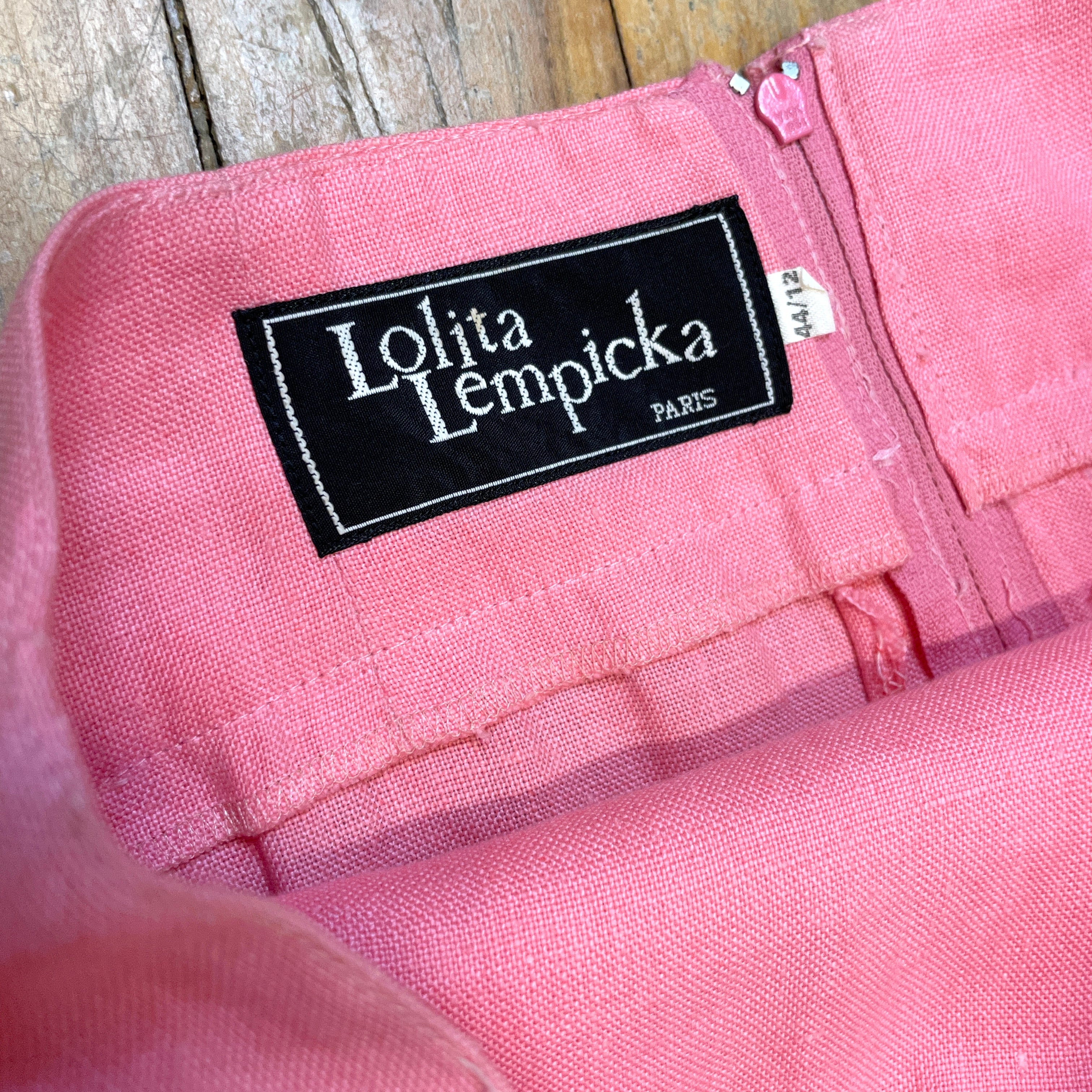 80s Lolita Lempicka Vintage Designer Bubblegum Pink Linen Suit