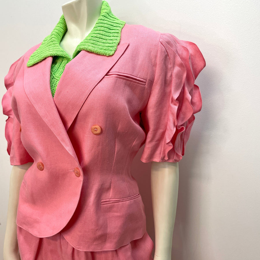 @Lolita Lempicka Vintage Designer Linen Suit Tops Public Butter 