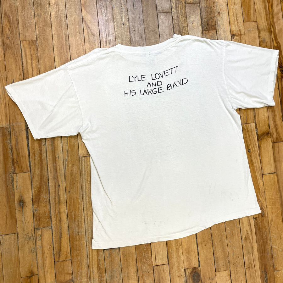 Lyle Lovett & His Large Band Vintage Single Stitch Band T-Shirt Made in USA Size XL T-Shirts Public Butter 