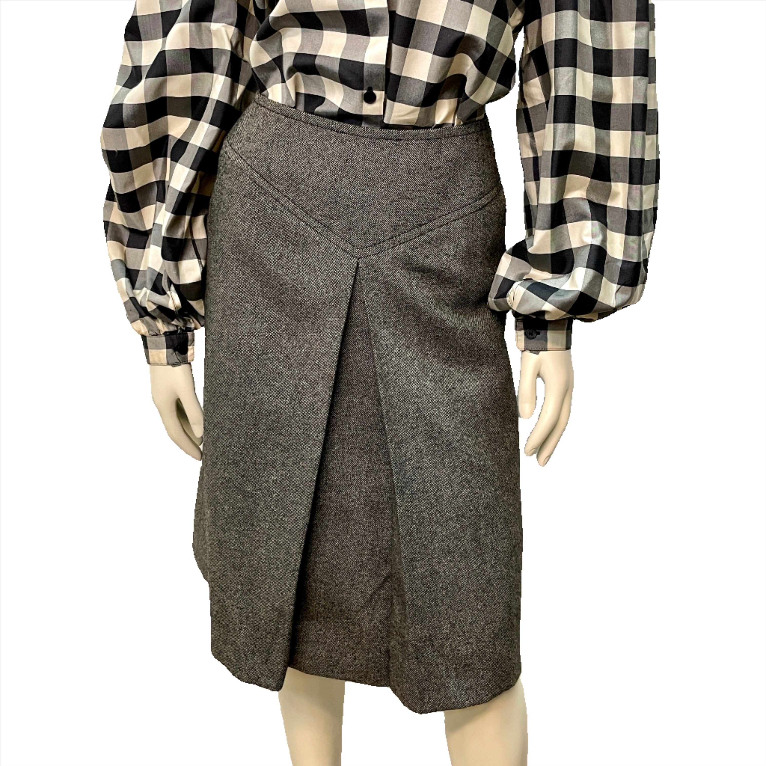 Made In France Vintage Miss Dior Wool Skirt 25 Waist