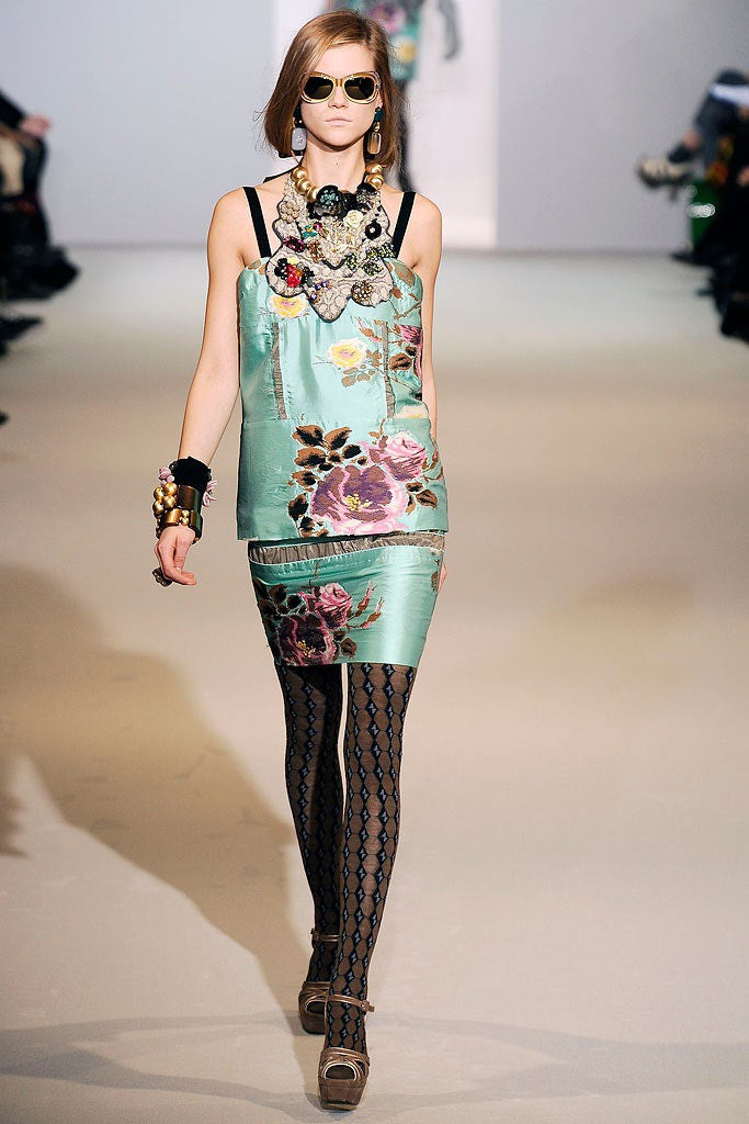 Marni Fall &#39;09 Vintage Designer Embroidered Floral Skirt Size 30&quot; Bottoms Public Butter 