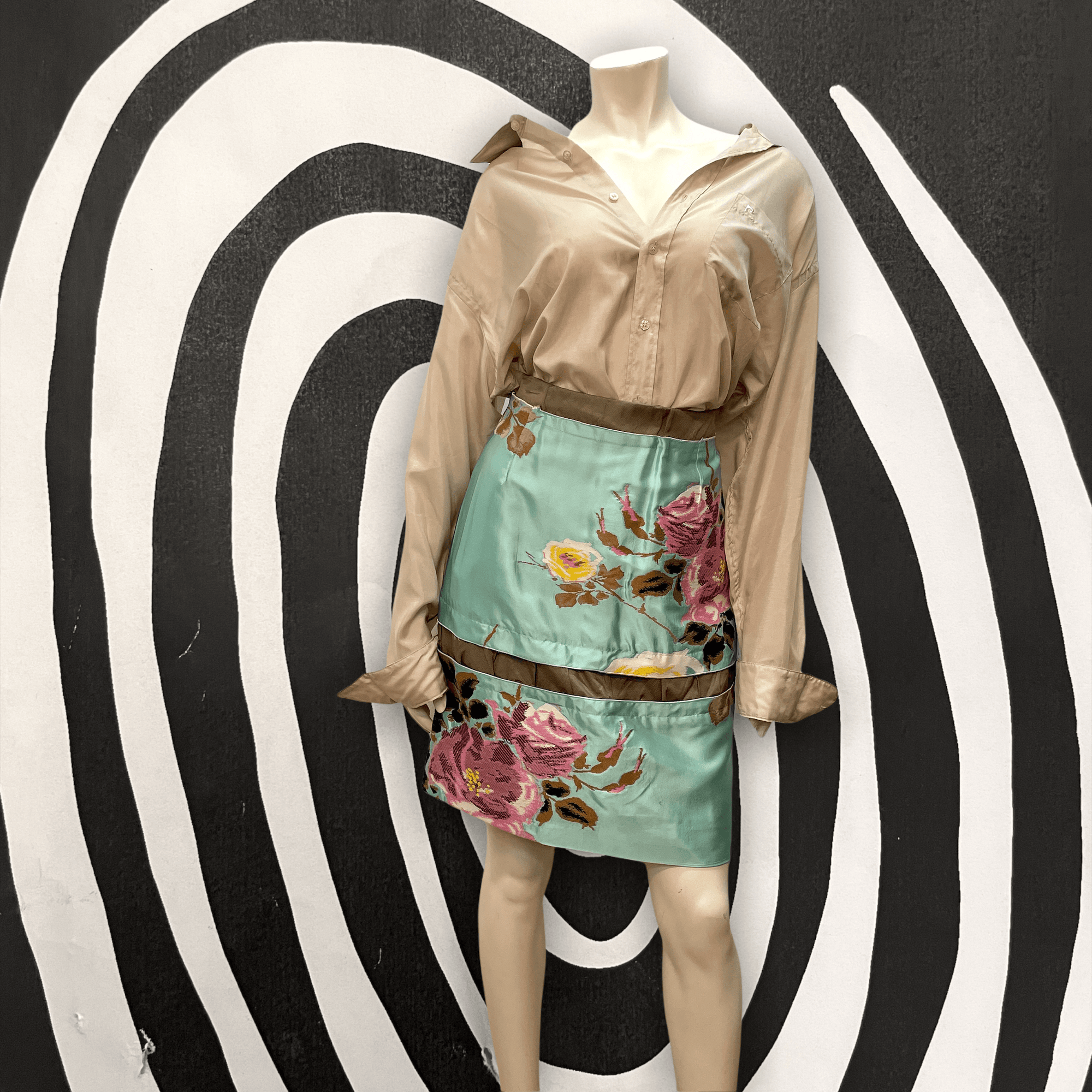 Marni Fall &#39;09 Vintage Designer Embroidered Floral Skirt Size 30&quot; Bottoms Public Butter 