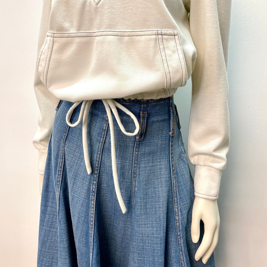 McQ by Alexander McQueen Vintage Designer Denim Paneled Skirt Made in Italy Size 31