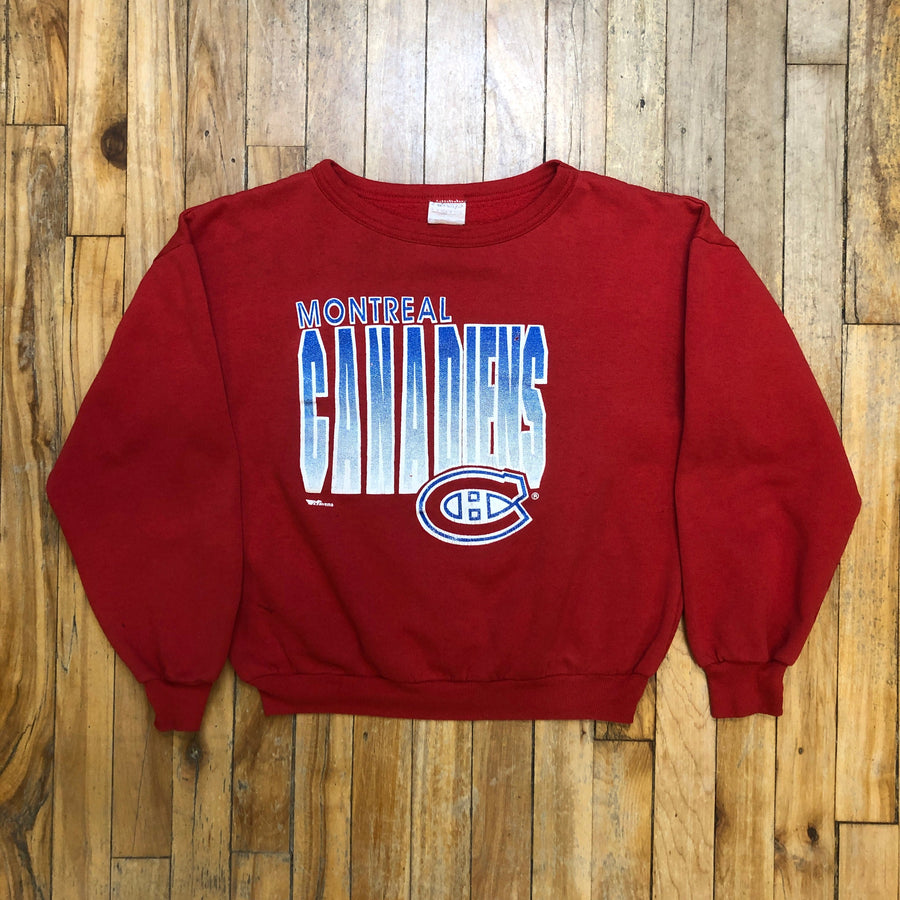Montreal Canadiens Vintage Made In Canada Crewneck Size Youth Large T-Shirts Black Market Toronto 