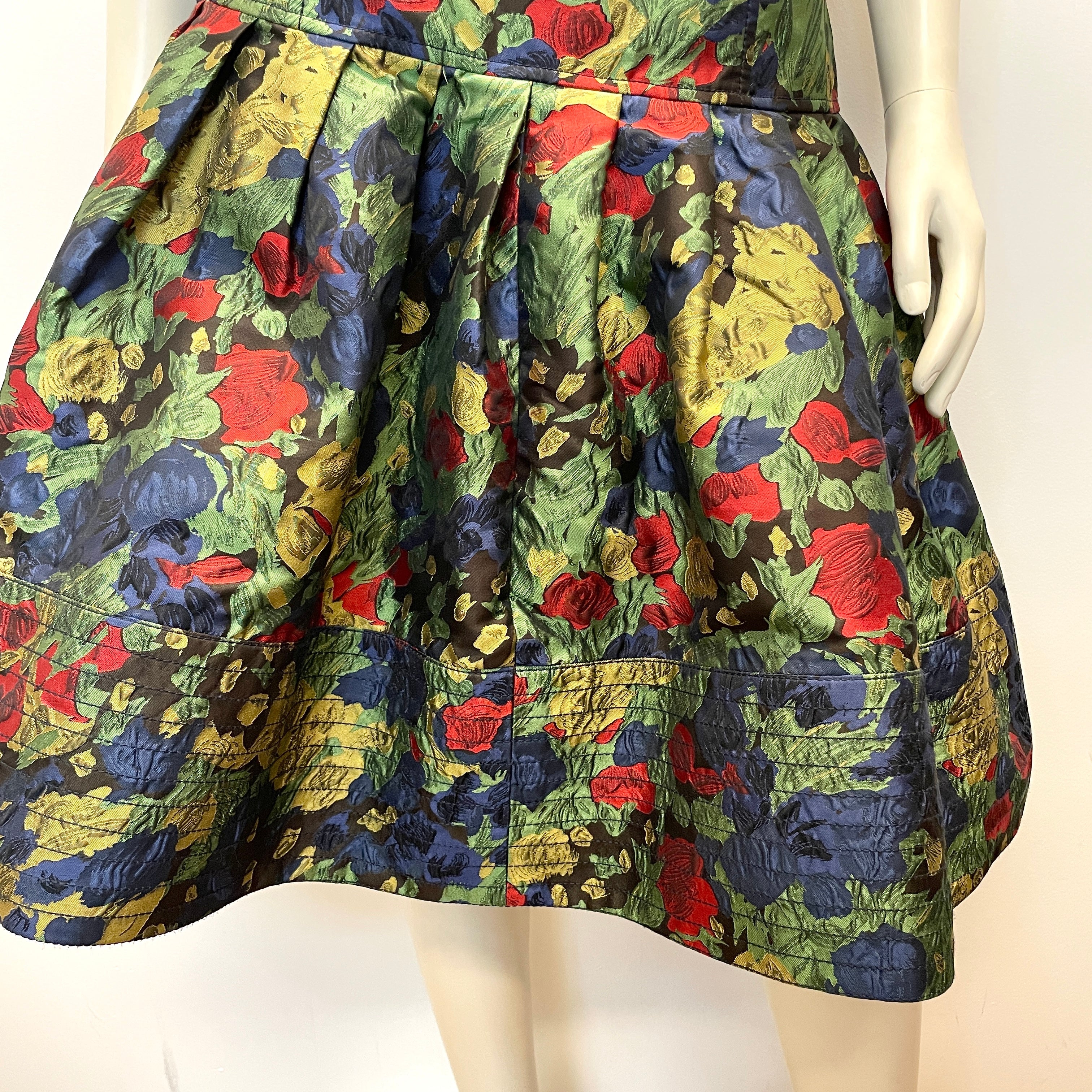 Oscar de la Renta Fall '08 Vintage Designer Floral Silk
