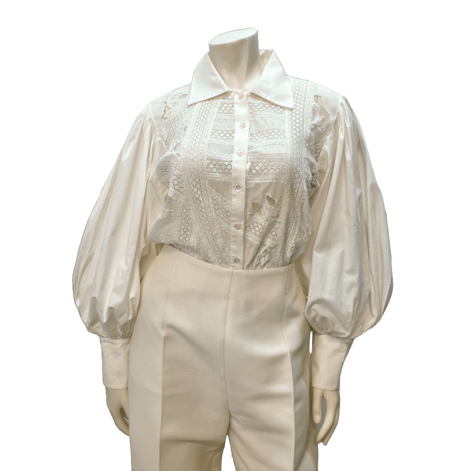 @Oscar de la Renta Vintage Designer Lace Blouse Tops Public Butter 
