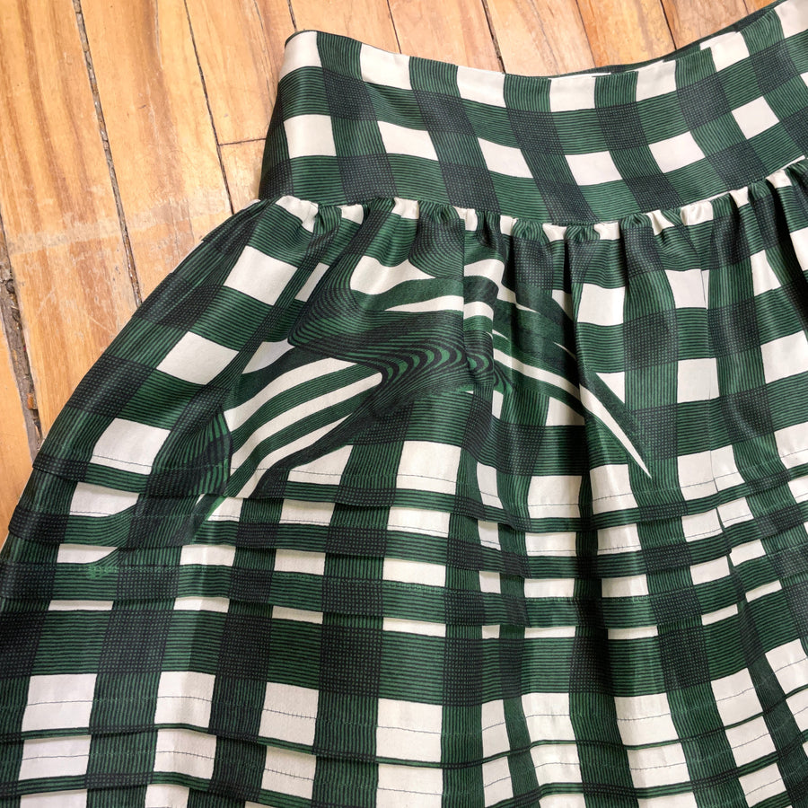 Prada Spring '08 Vintage Designer Silk Organza Skirt Made in Italy Size 28